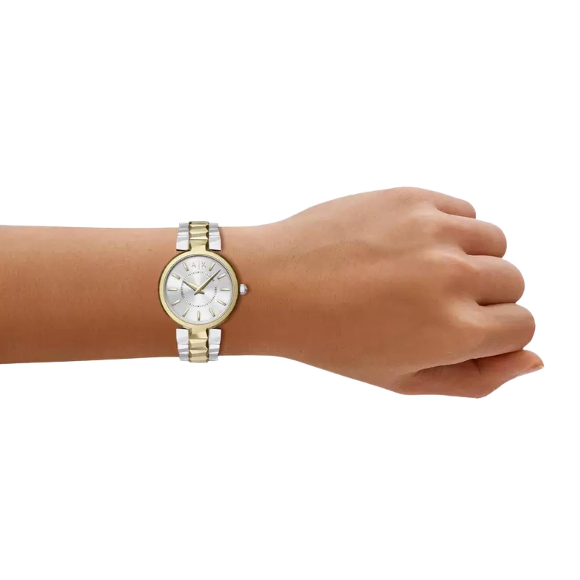 Armani Exchange Audelle 34mm Silver Dial Steel Ladies Quartz Watch AX4406