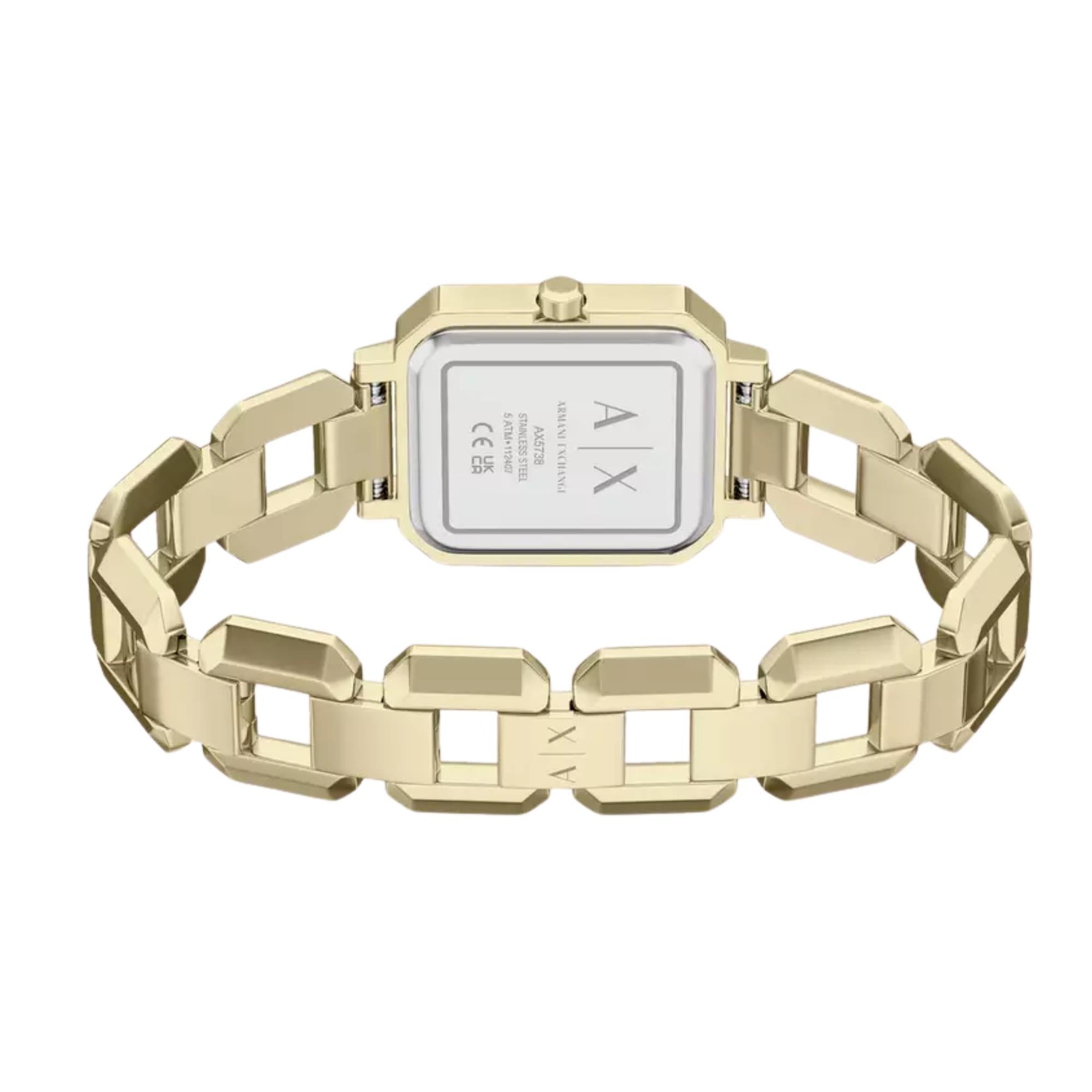 Armani Exchange Leila 27mm Brown Dial Steel Ladies Quartz Watch AX5738