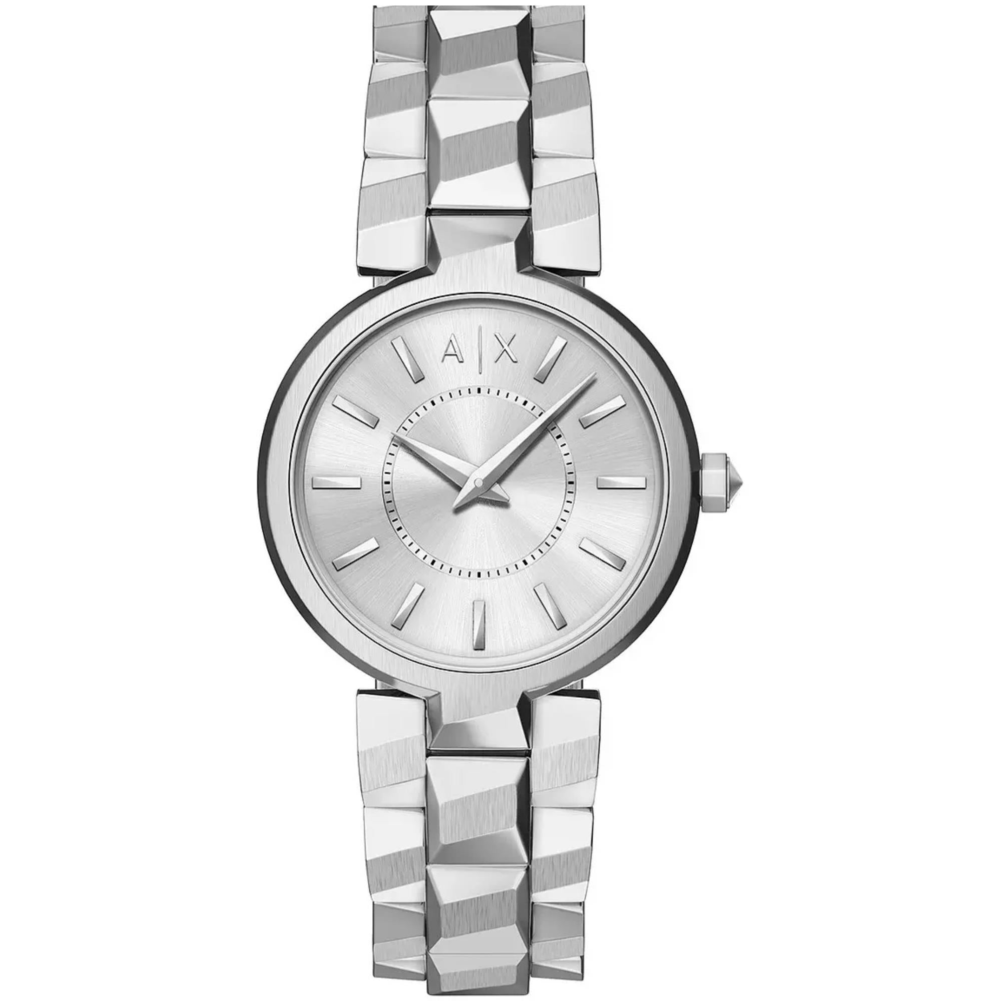 Armani Echange Audelle 34mm Silver Dial Steel Ladies Quartz Watch AX4405