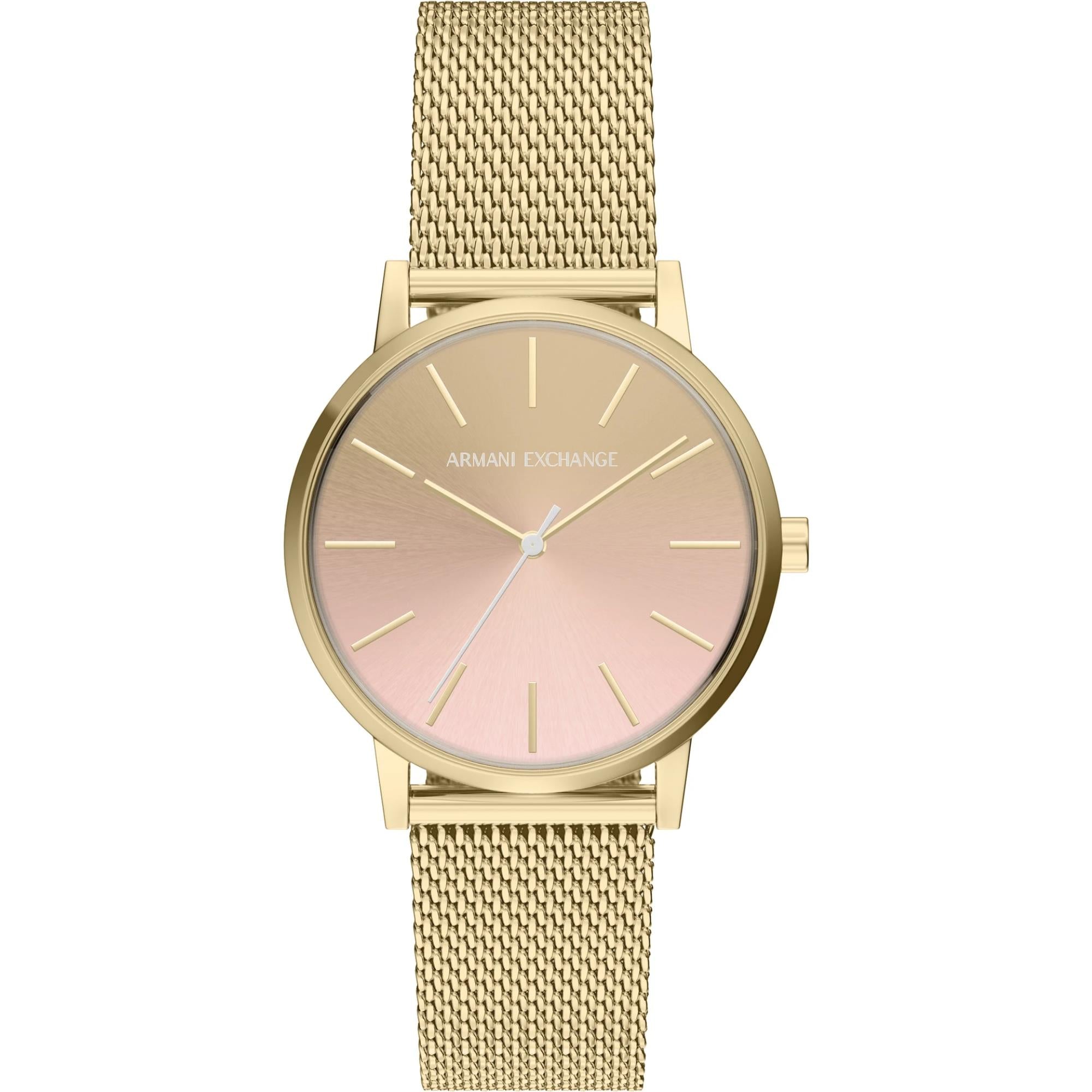 Armani Exchange Lola 36mm Pink Dial Steel Ladies Watch AX5619