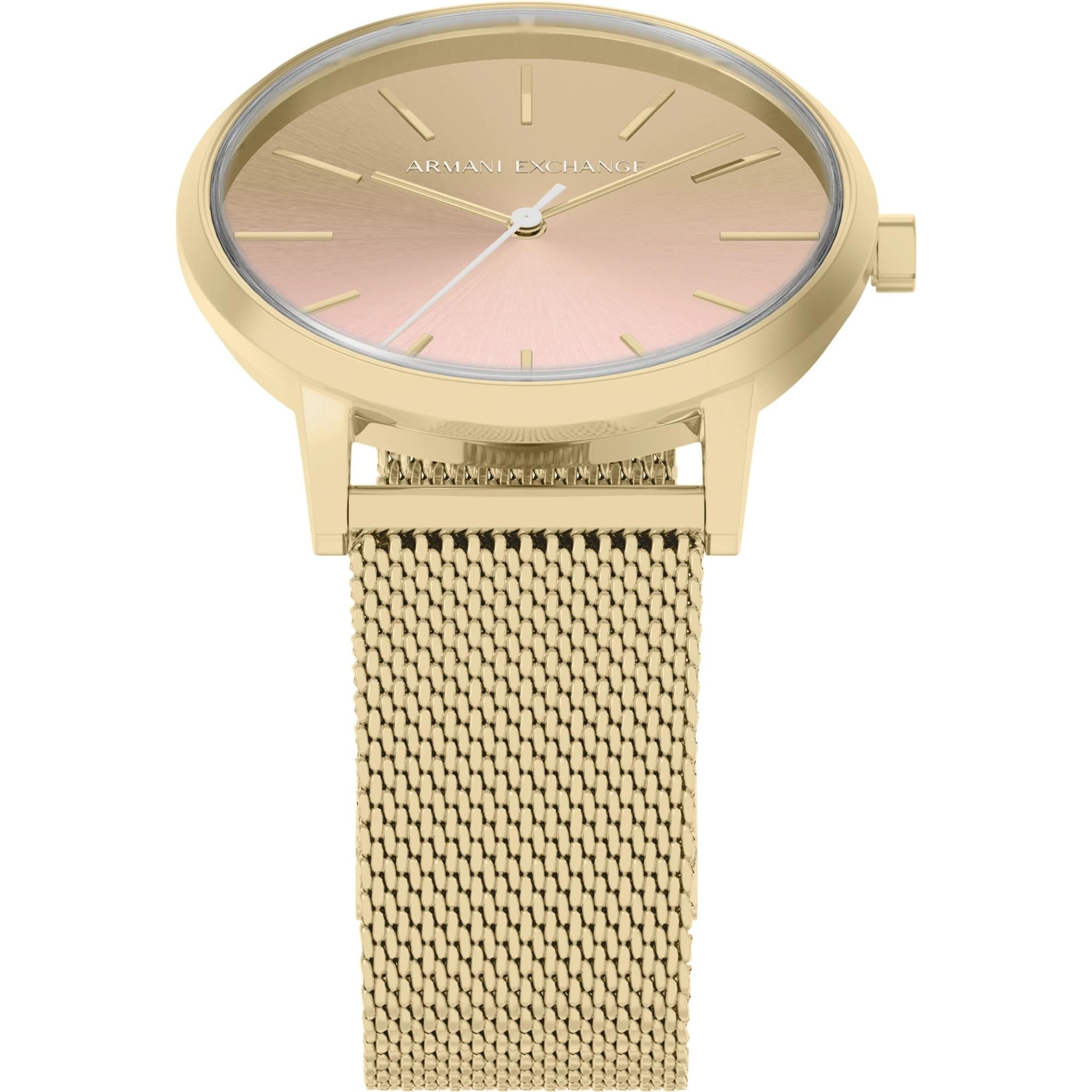Armani Exchange Lola 36mm Pink Dial Steel Ladies Watch AX5619