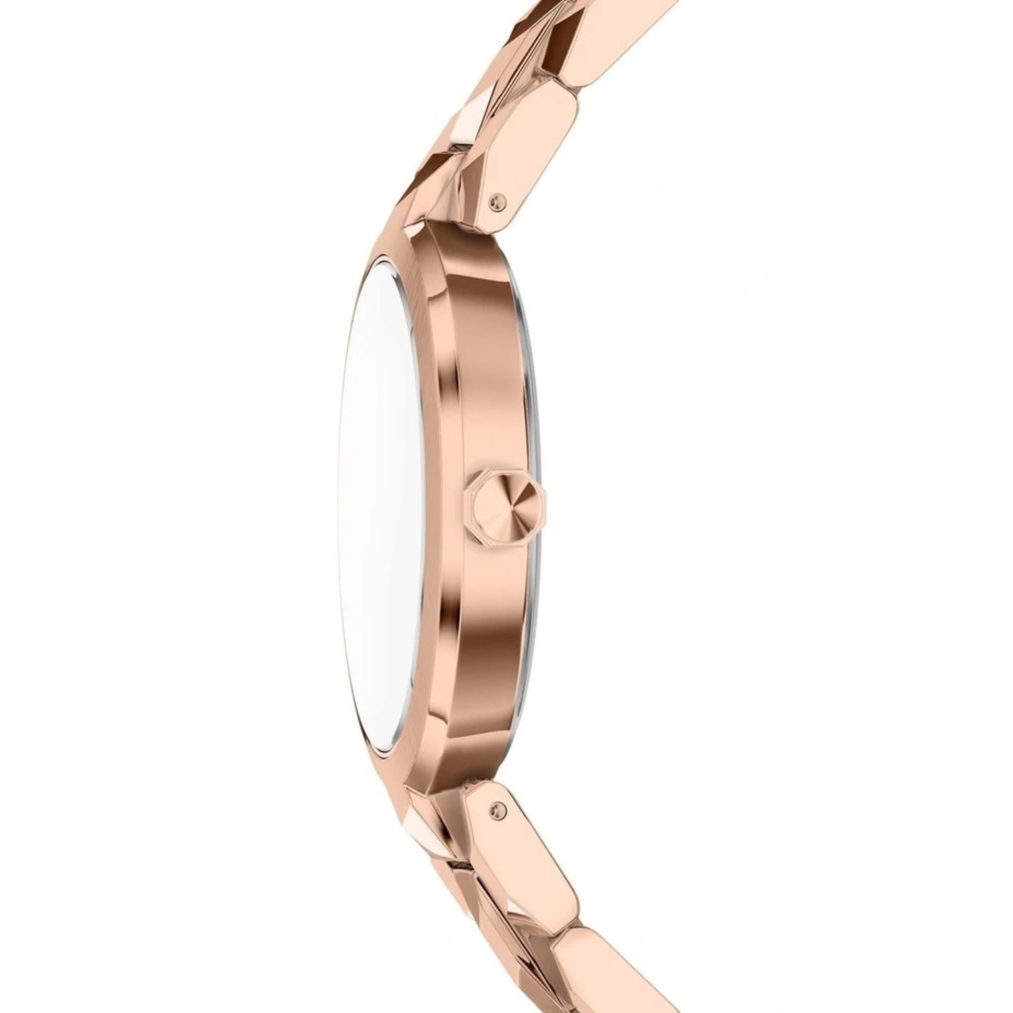 Armani Exchange Audelle 34mm Rose Gold Dial Steel Ladies Quartz Watch AX4408