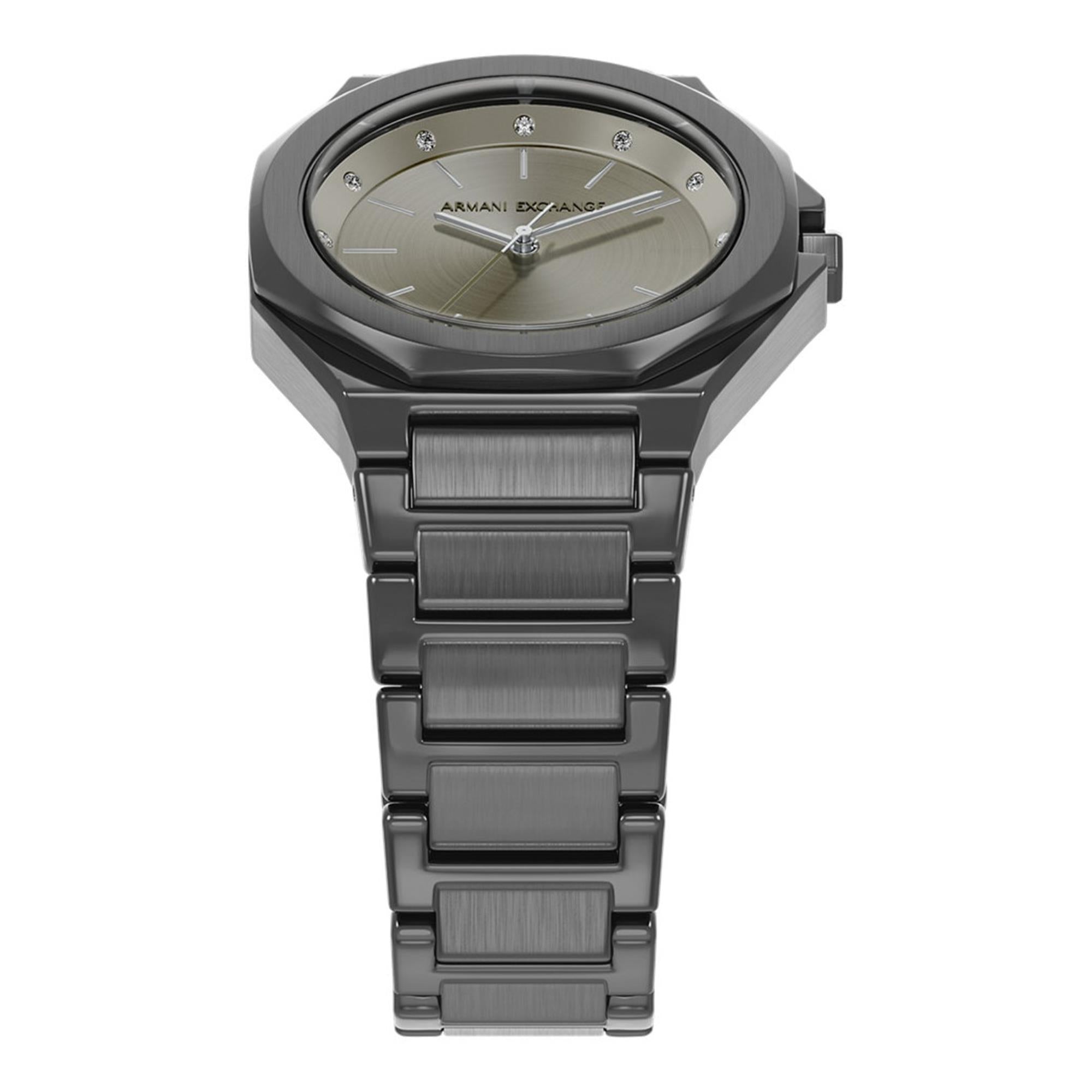 Armani Exchange Andrea 34mm Grey Dial Steel Ladies Quartz Watch AX4625