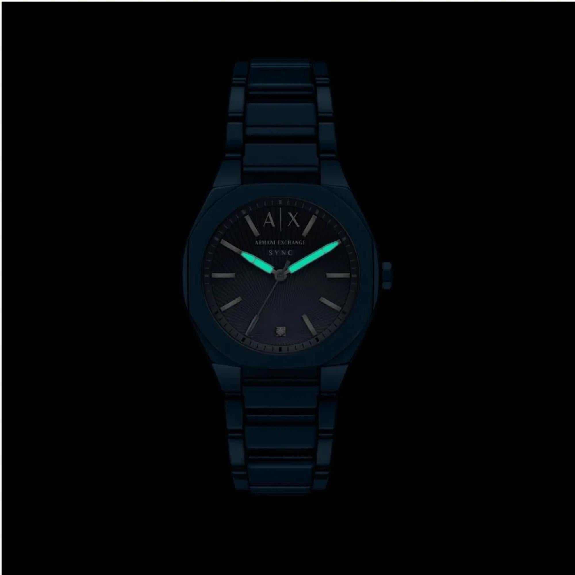 Armani Exchange Sync 36mm Blue Dial Steel Ladies Quartz Watch AX6032