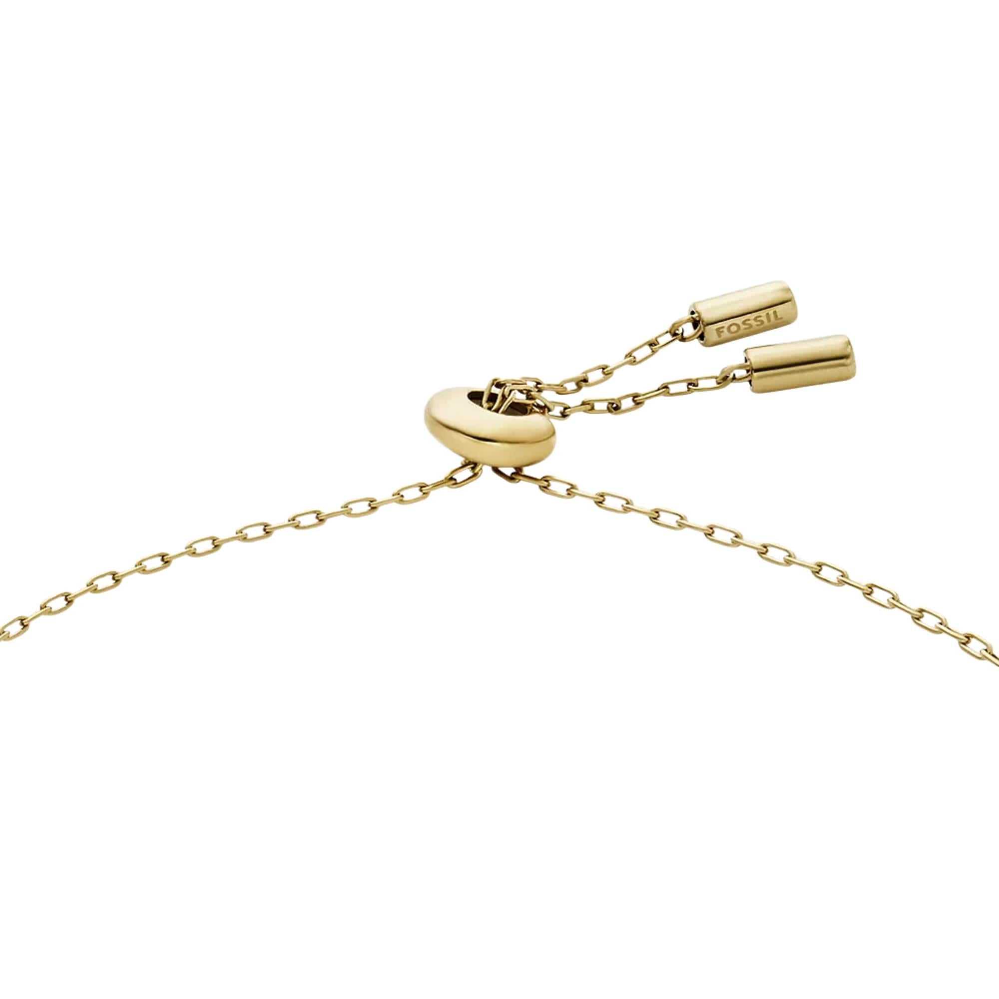 Fossil Merrit Classic Mother-of-Pearl Gold-Tone Stainless Steel Station Women's Bracelet JF04866710