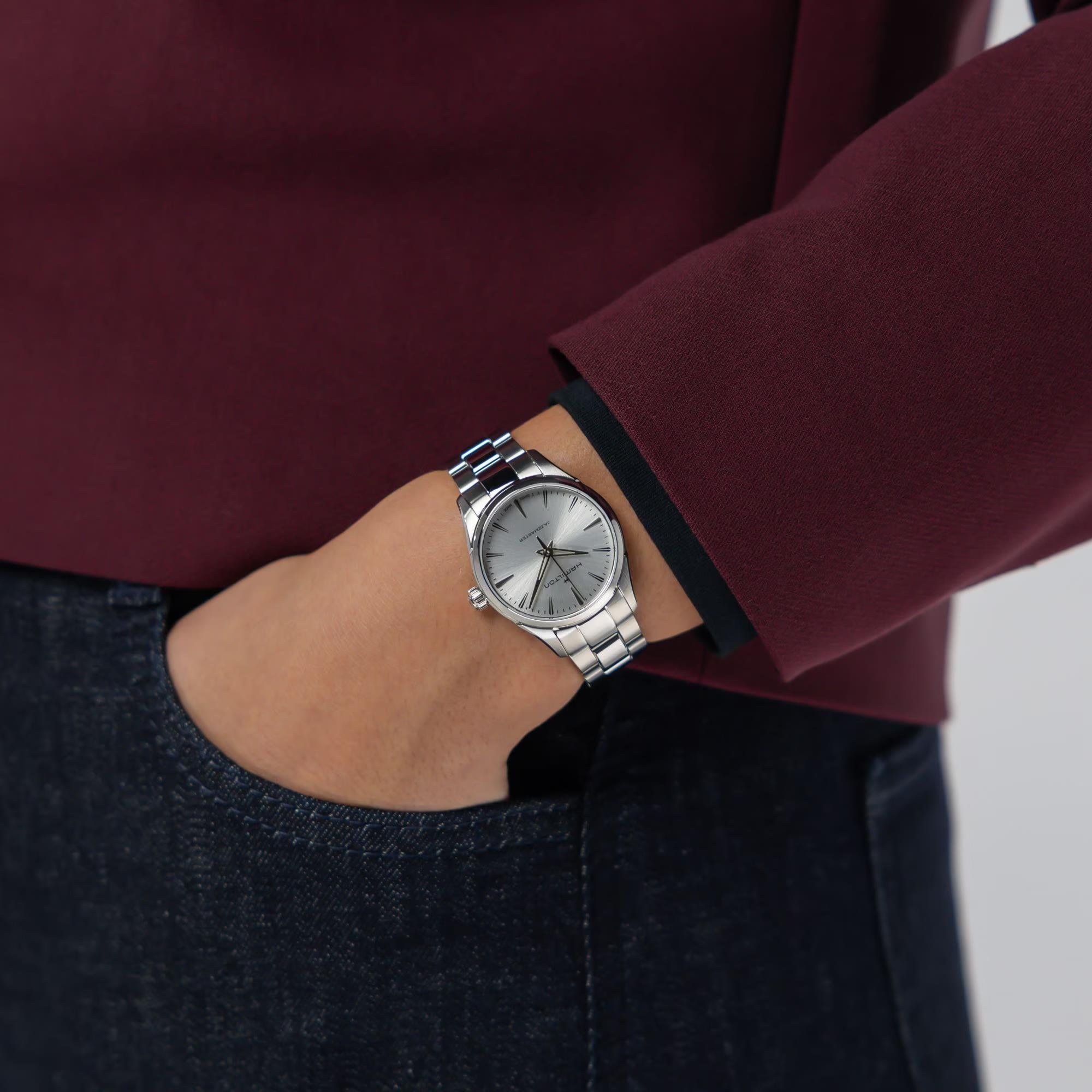 Hamilton Jazzmaster Quartz Silver Dial Steel Strap Unisex Watch H32301181