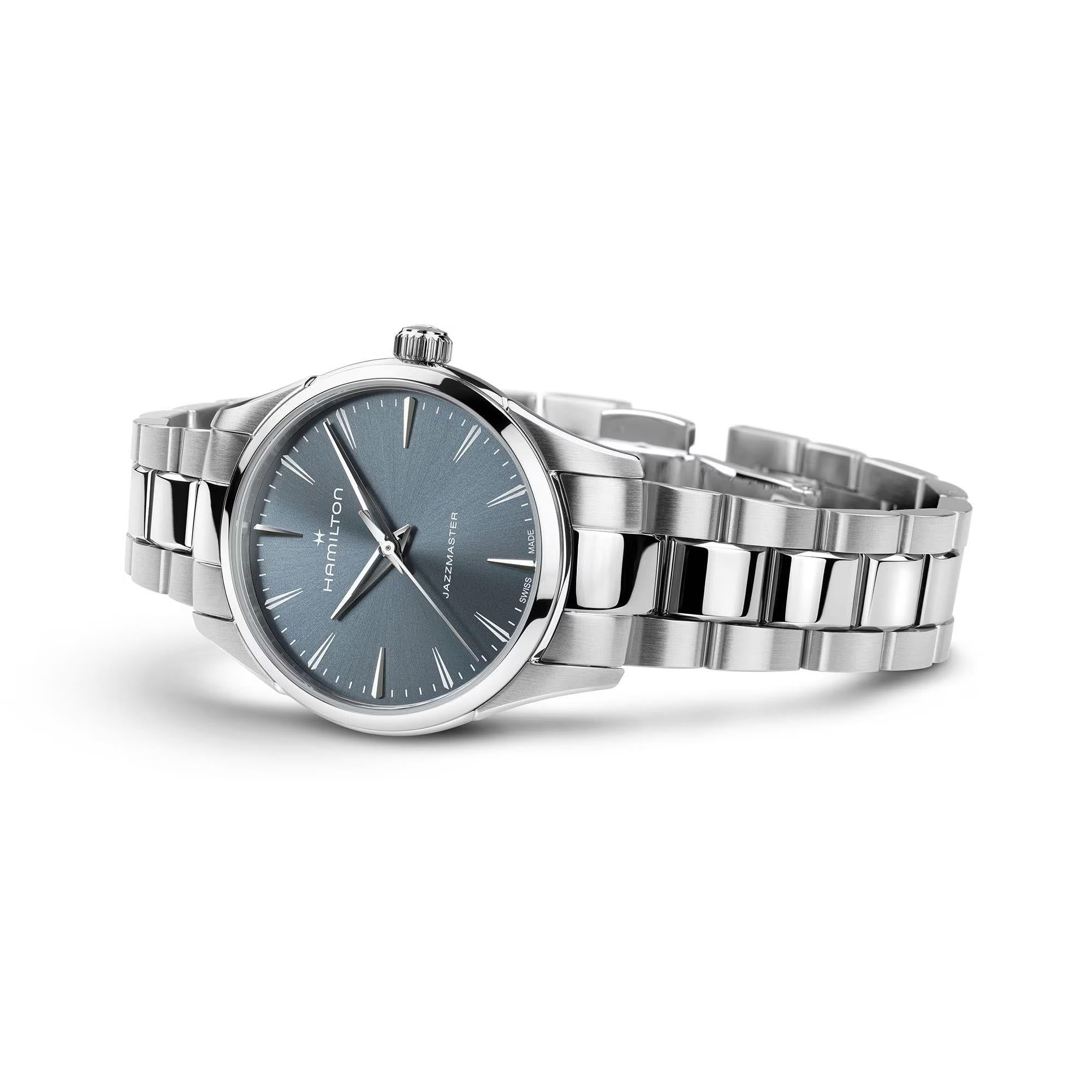 Hamilton Jazzmaster Quartz Blue Dial Steel Strap Unisex Watch H32301141