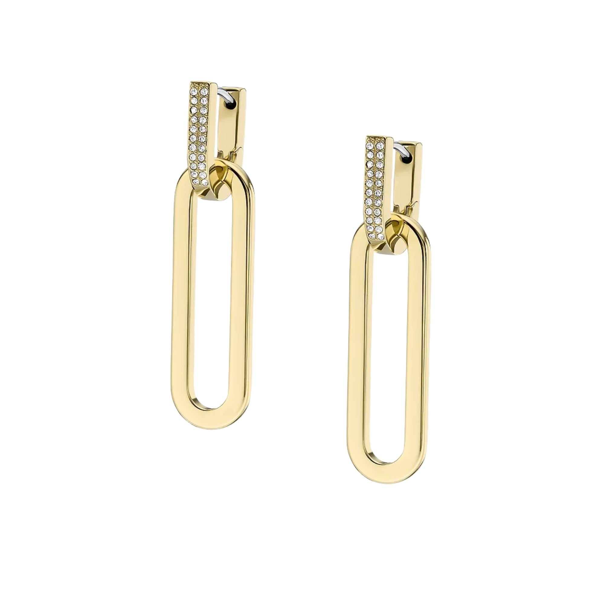 Fossil Heritage D-Link Glitz Gold-Tone Stainless Steel Drop Women's Earrings JF04587710