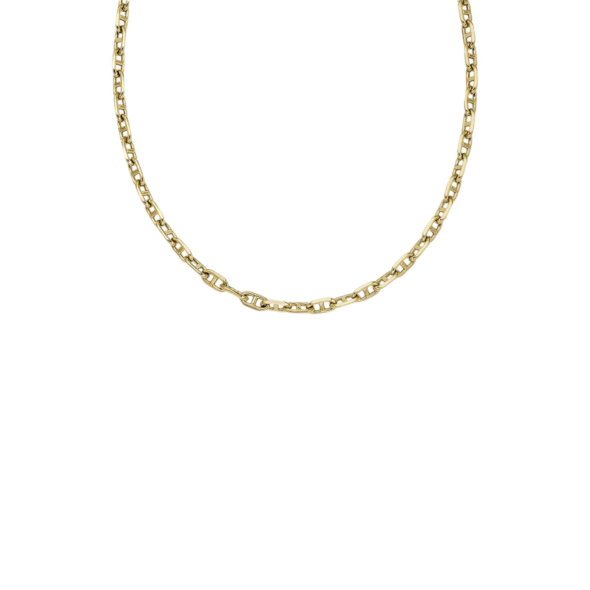 Fossil Heritage D-Link Gold-Tone Brass Anchor Chain Women's Necklace J