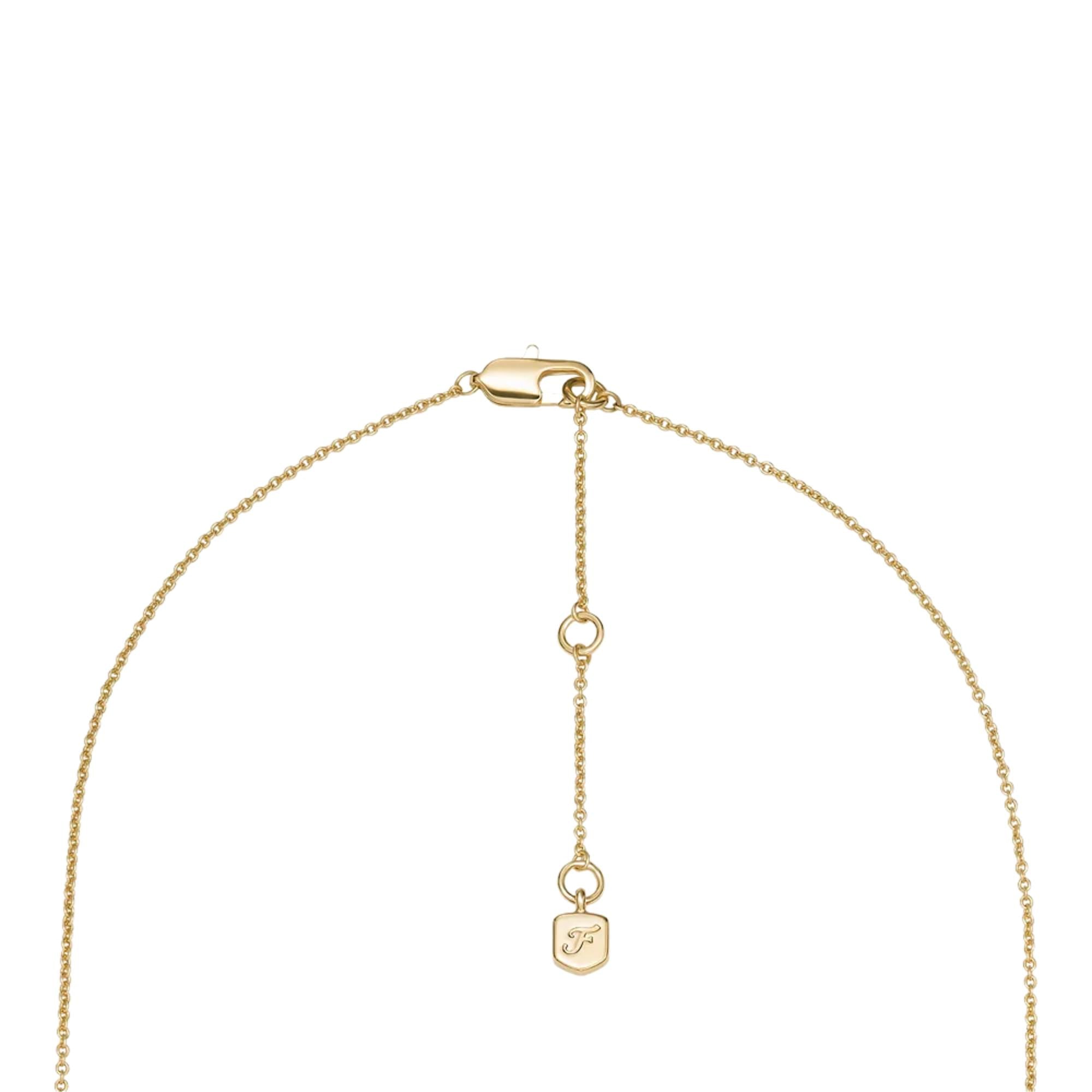Fossil Sutton Heartbeat Gold-Tone Brass Station Women's Necklace JA7298710