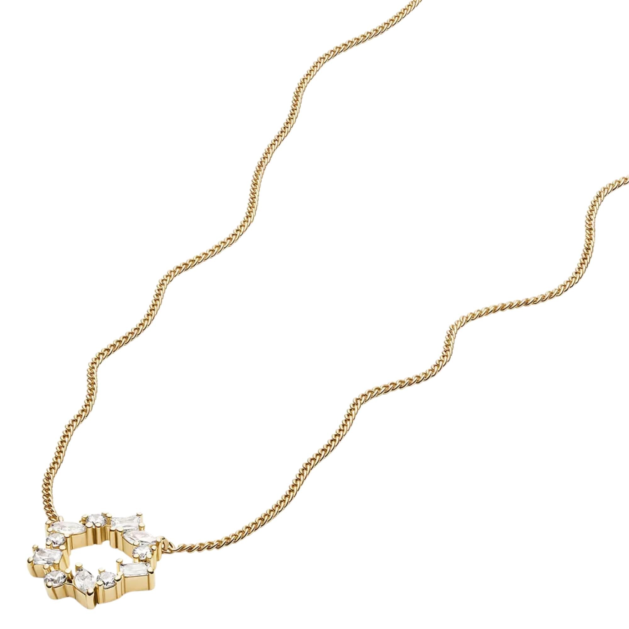 Fossil Ellis Mixed Shapes Gold-Tone Brass Pendant Women's Necklace JA7295710