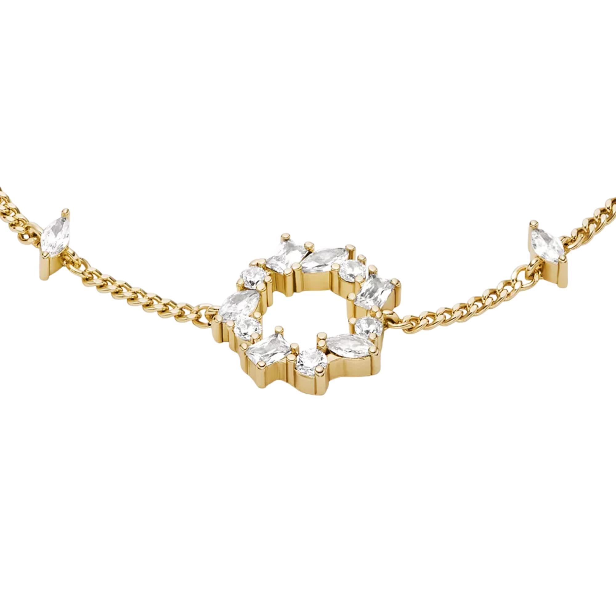 Fossil Ellis Mixed Shapes Gold-Tone Brass Station Women's Bracelet JA7296710