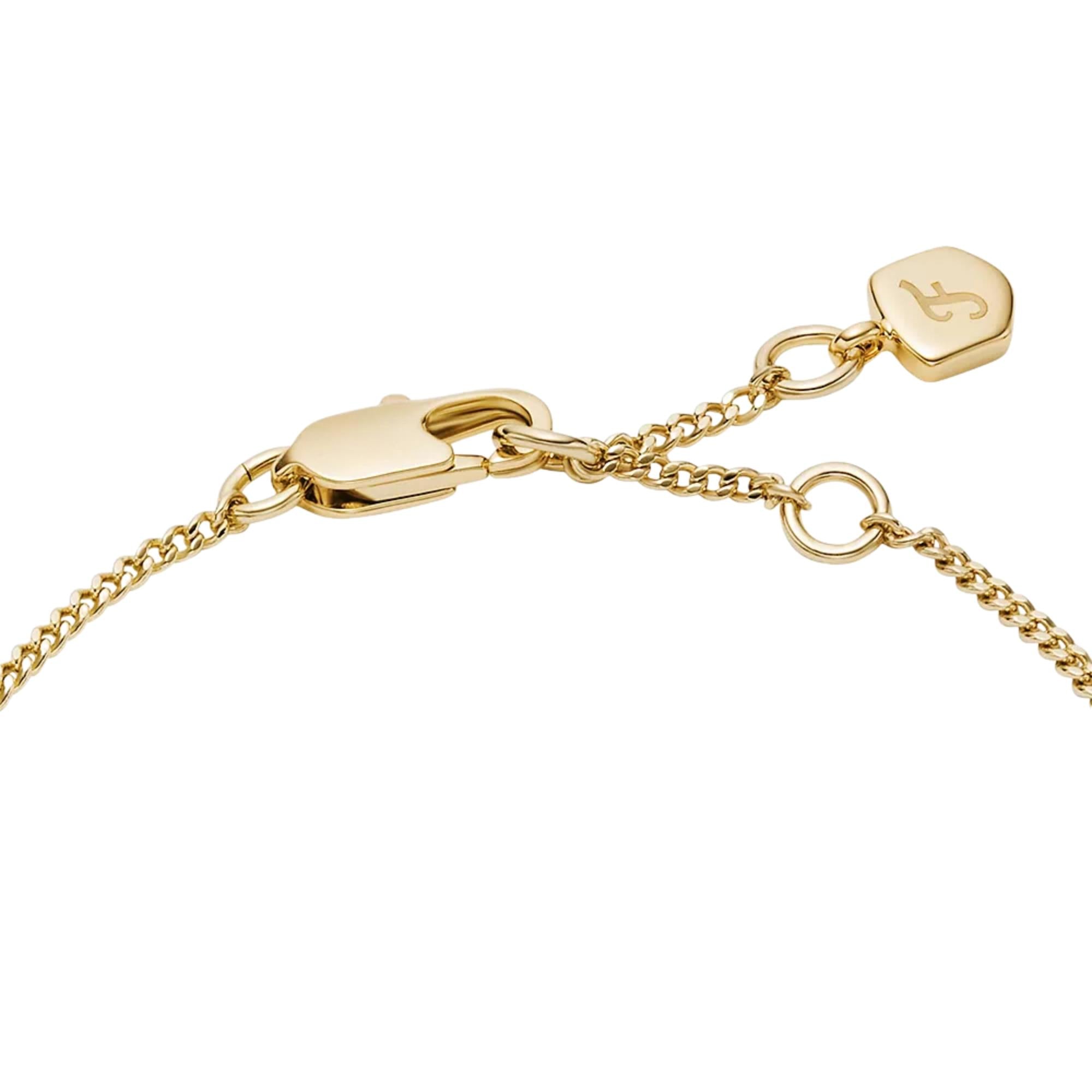 Fossil Ellis Mixed Shapes Gold-Tone Brass Station Women's Bracelet JA7296710