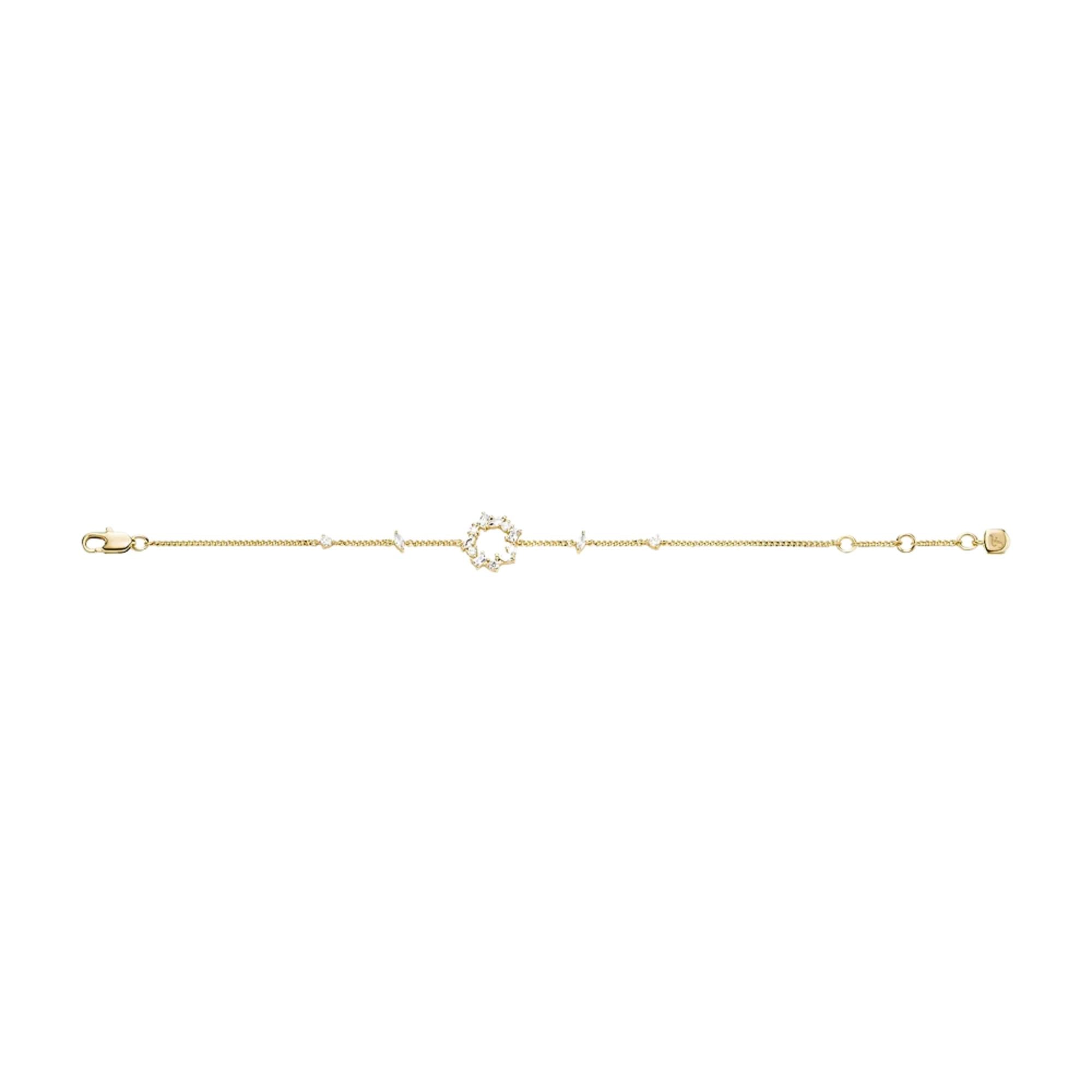 Fossil Ellis Mixed Shapes Gold-Tone Brass Station Women's Bracelet JA7296710