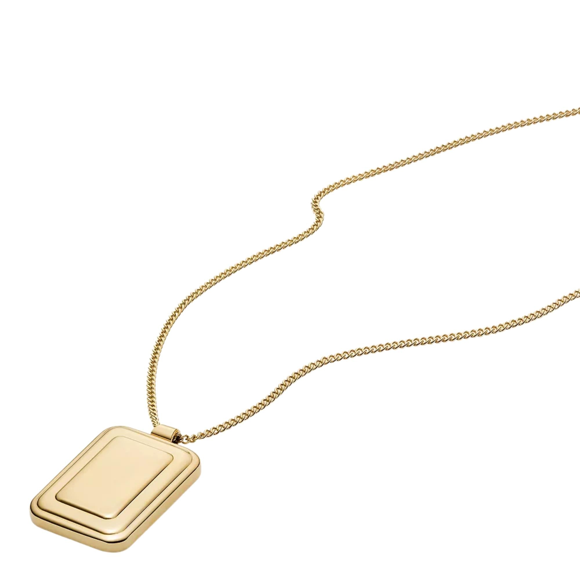 Fossil Raquel Gold-Tone Stainless Steel Pendant Women's Necklace JF04951710