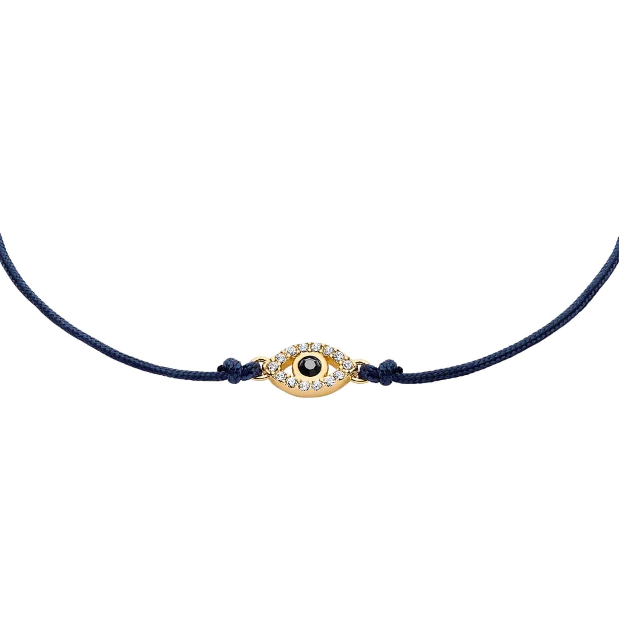 Fossil Sutton Mini Moments Midnight Blue Gold-Tone Brass Evil Eye Women's Bracelet JA7312710