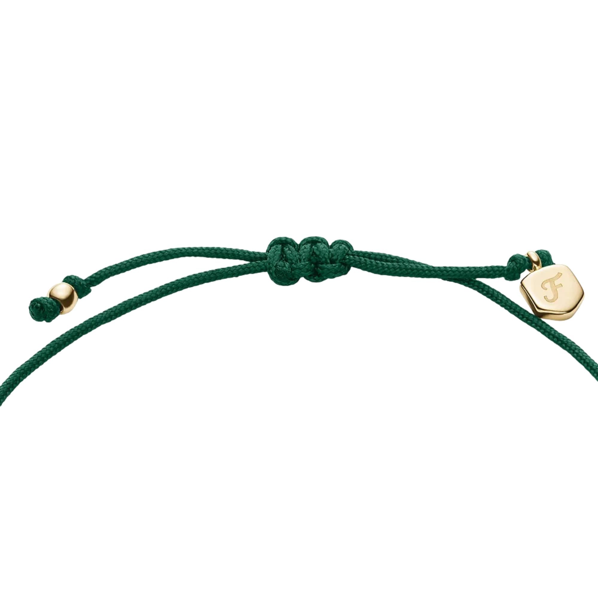 Fossil Sutton Mini Moments Green Gold-Tone Brass Pavé Link Women's Bracelet JA7311710