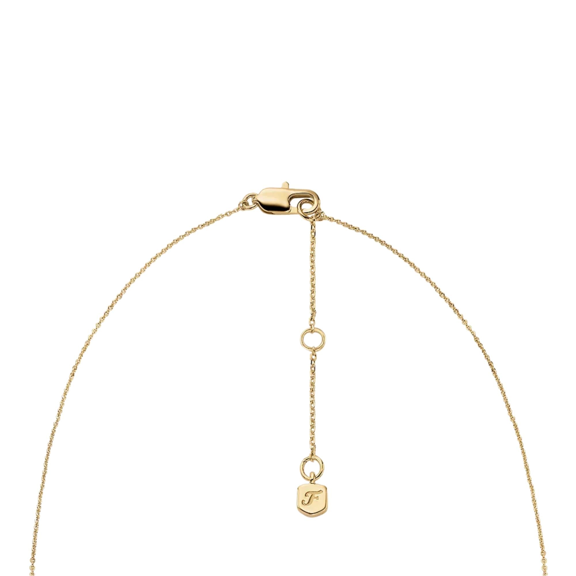 Fossil Sutton Love-All Gold-Tone Brass Heart Link Tennis Women's Necklace JA7302710