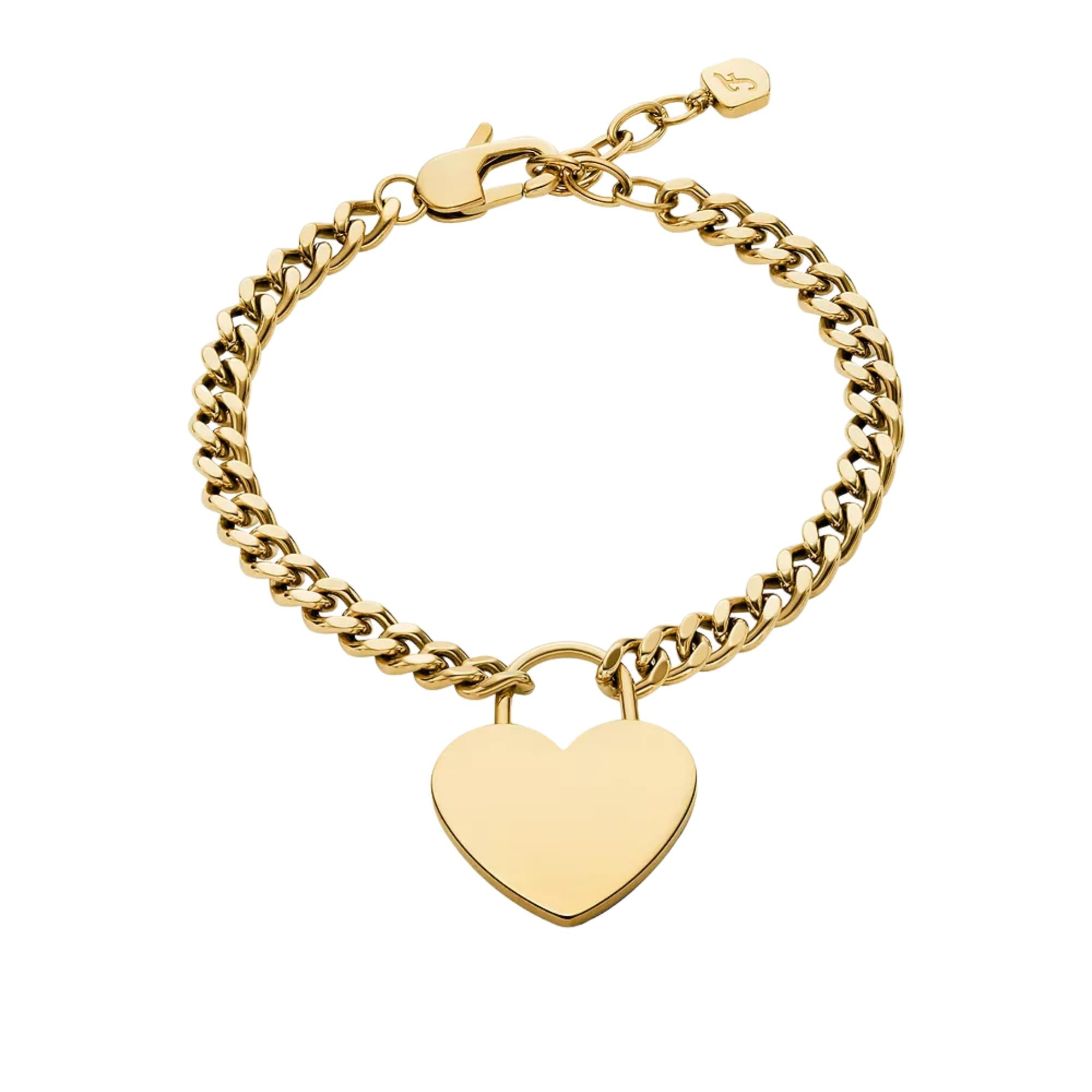 Fossil Sutton Gold-Tone Stainless Steel Heart Women's Bracelet JF04959710