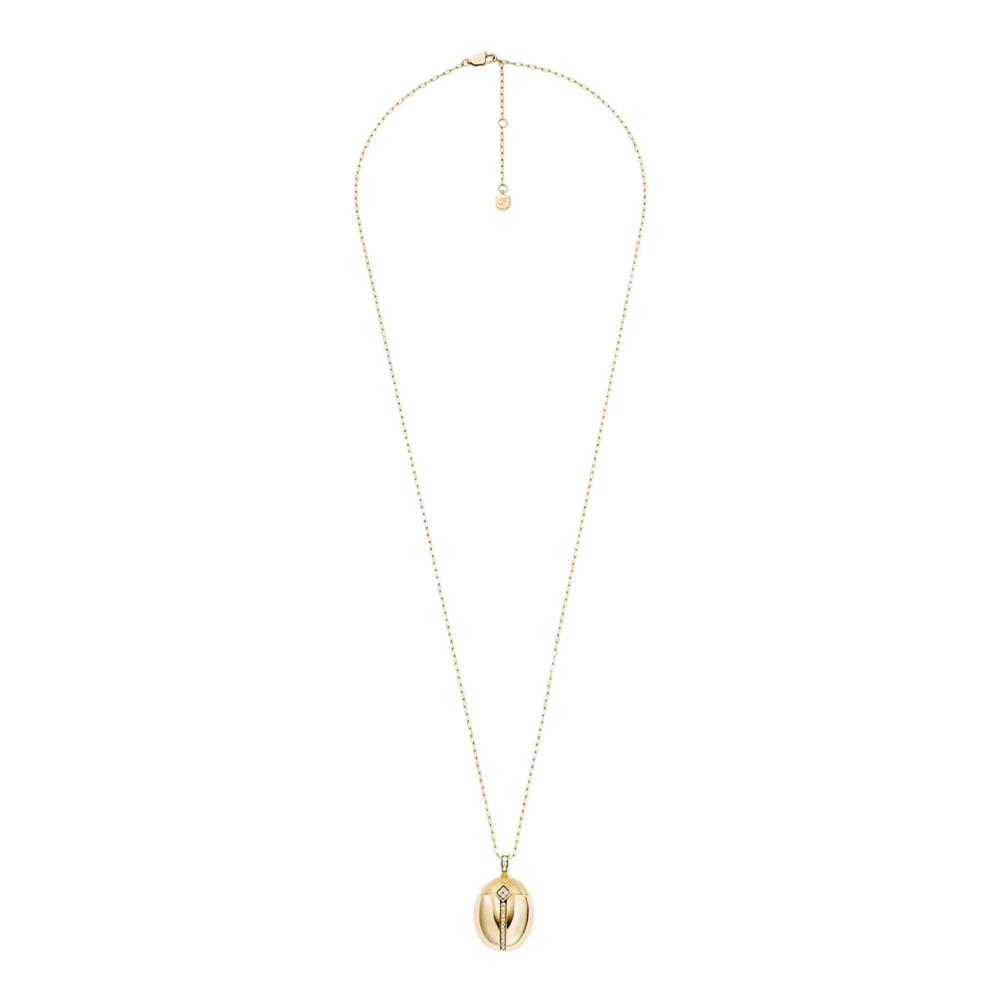Fossil Sutton Scarab Gold-Tone Stainless Steel Pendant Women's Necklace JF04962710