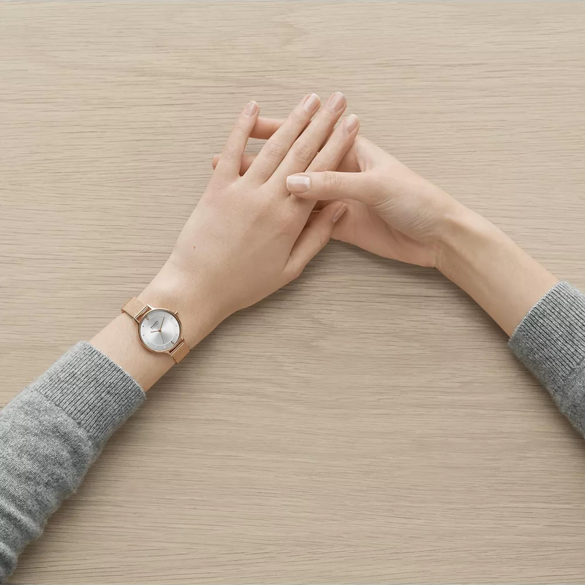 Skagen Anita Lille Quartz White Silver Dial Steel Strap Women's Watch SKW2151