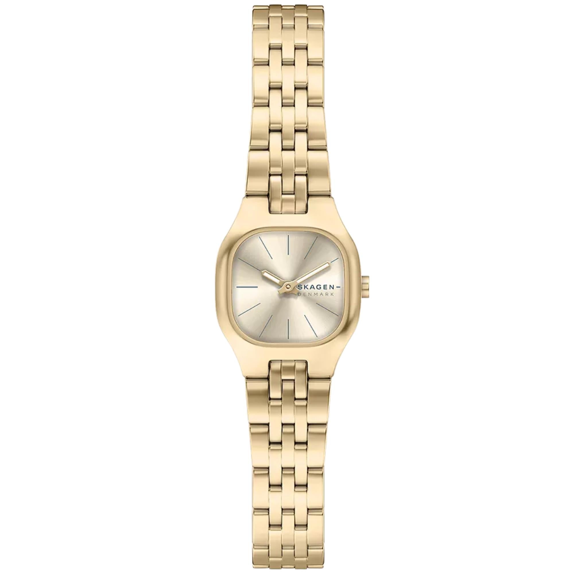 Skagen Mellem Micro Quartz Gold Tone Dial Steel Strap Women's Watch SKW3177