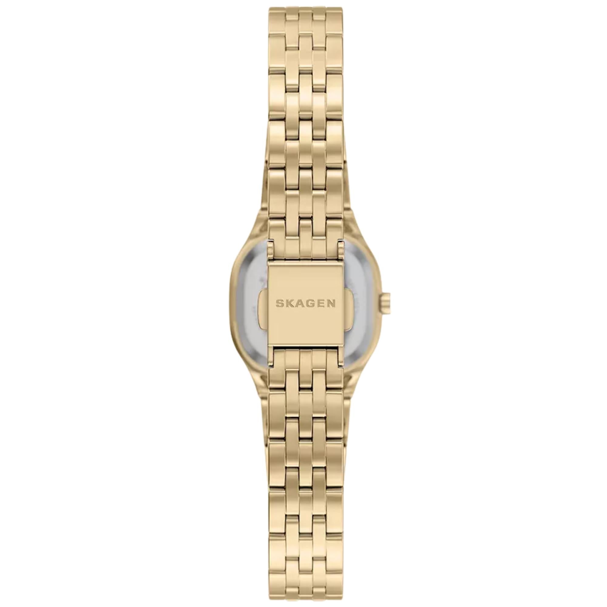 Skagen Mellem Micro 20mm Gold Dial Steel Ladies Quartz Watch SKW3177