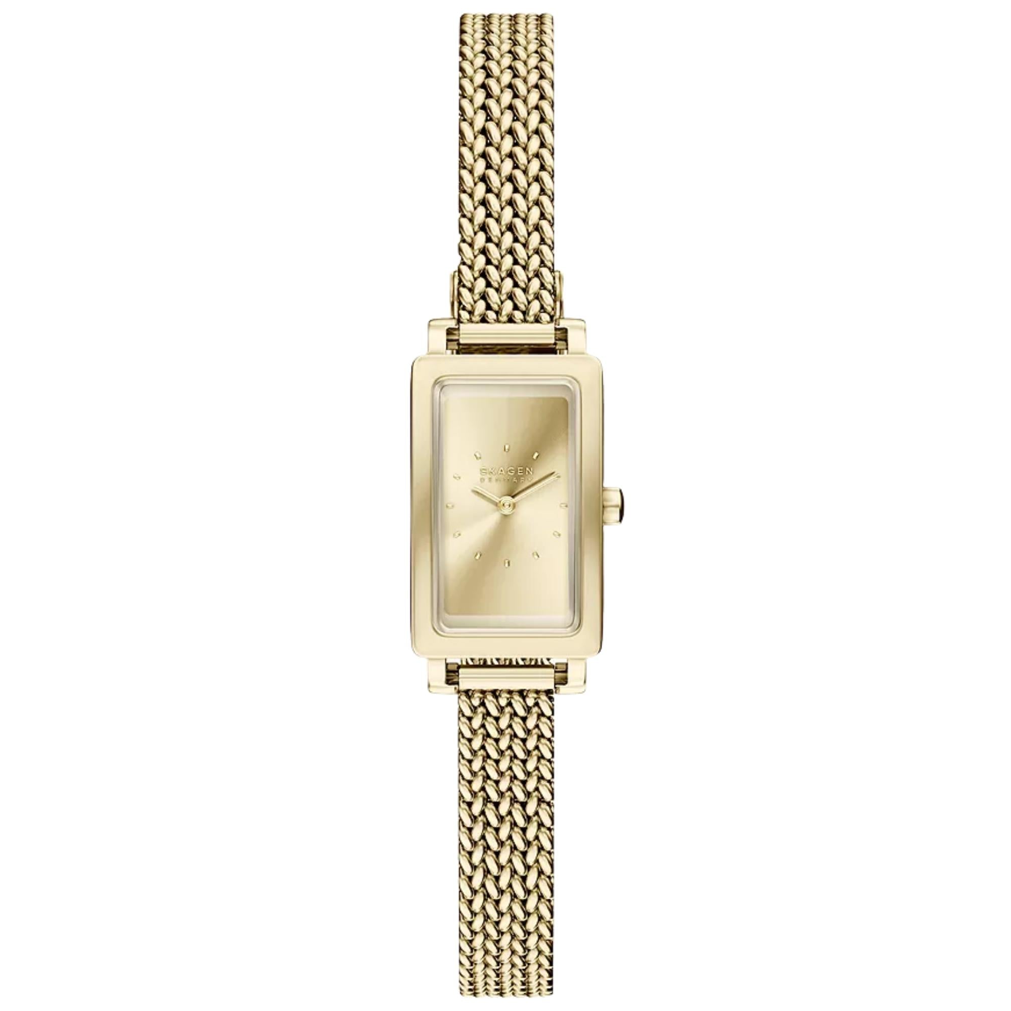 Skagen Hagen Micro Quartz Gold Dial Steel Strap Women's Watch SKW3178