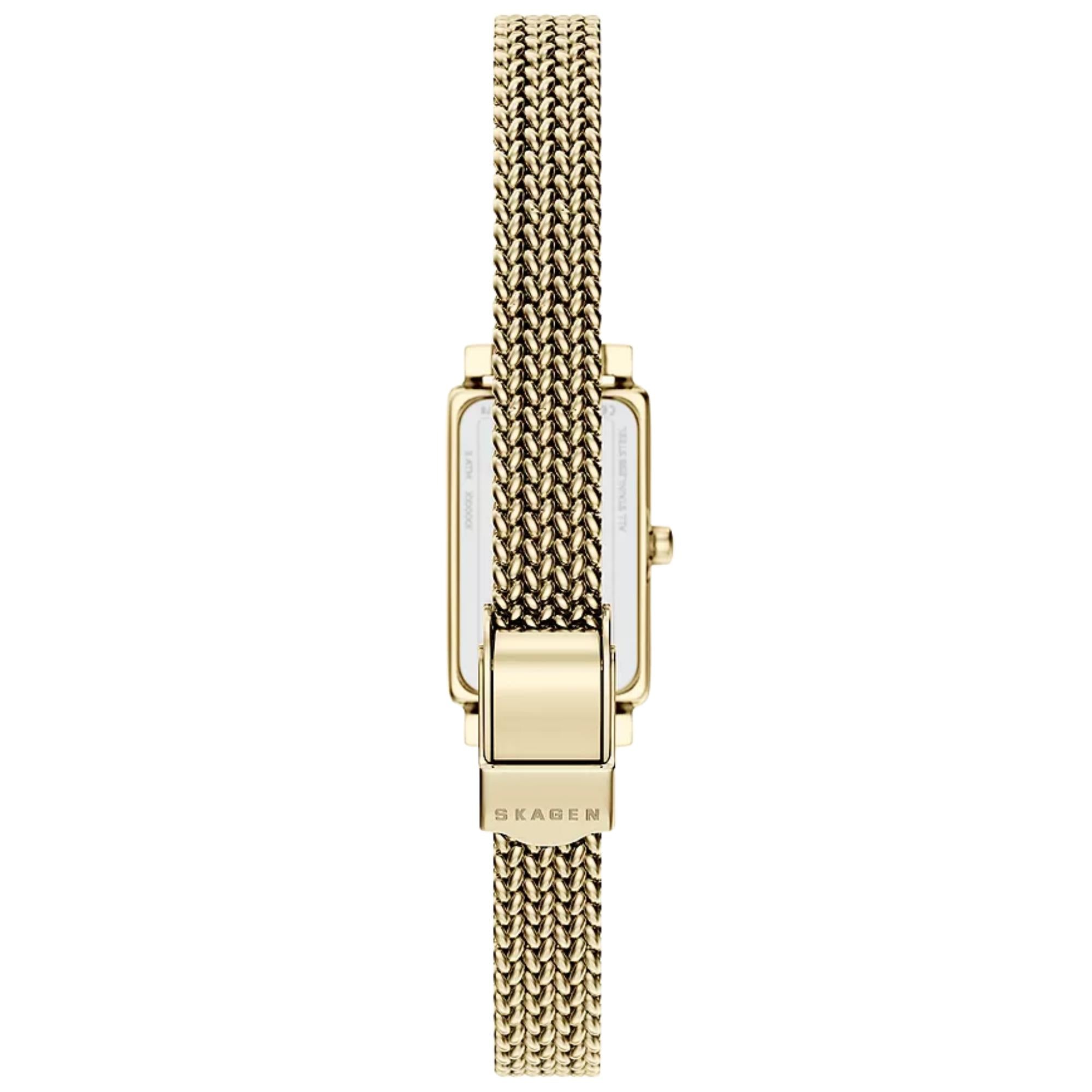 Skagen Hagen Micro Quartz Gold Dial Steel Strap Women's Watch SKW3178