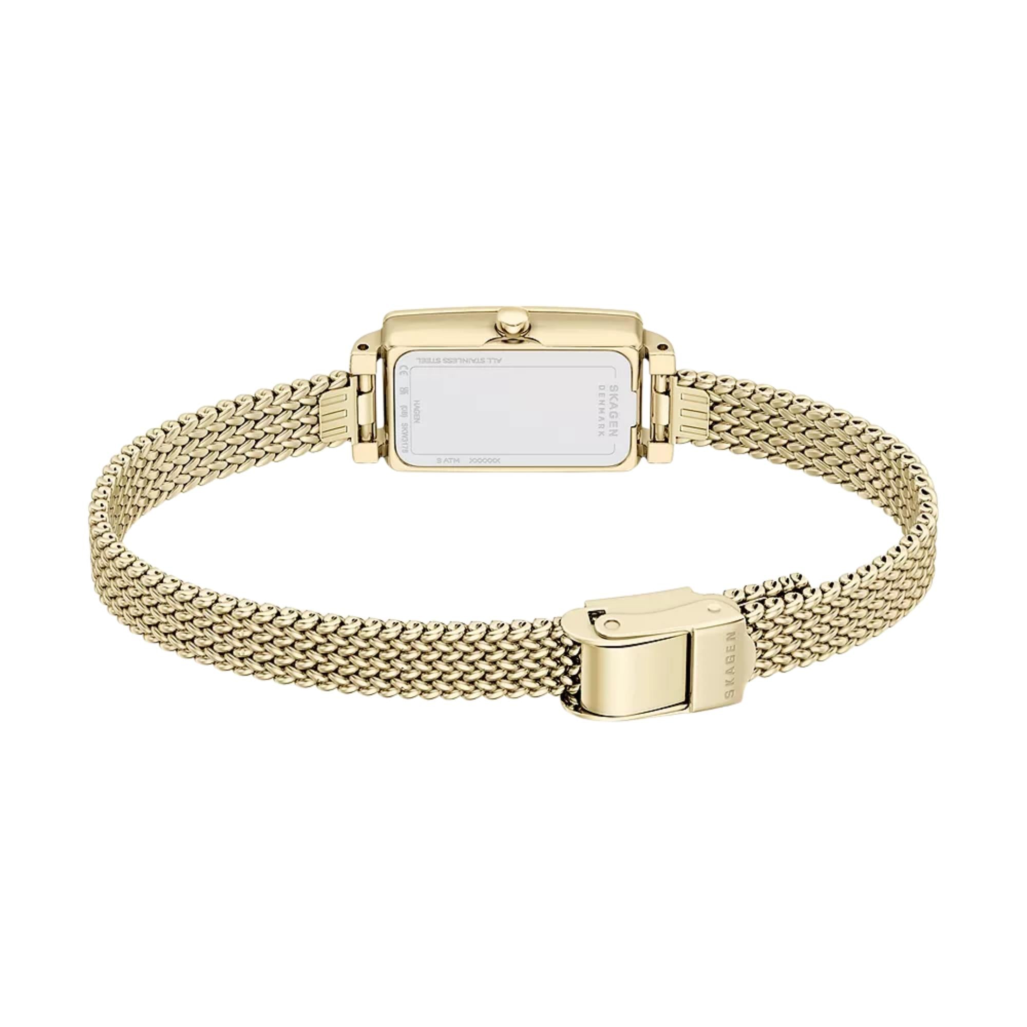 Skagen Hagen Micro Quartz Gold Dial Steel Strap Women's Watch SKW3178