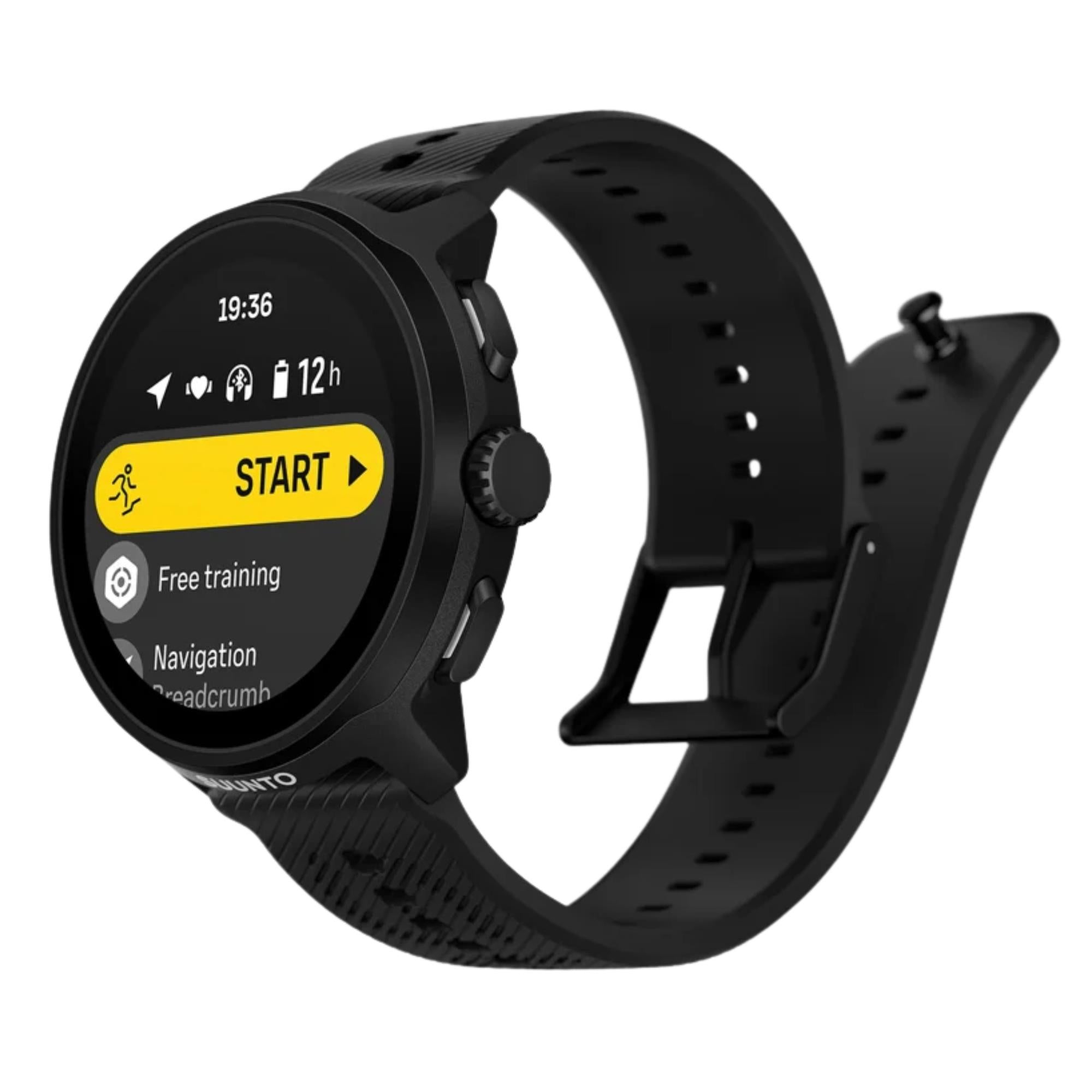 Suunto Run All Black Digital Silicone Strap Unisex Smart Watch SS051272000
