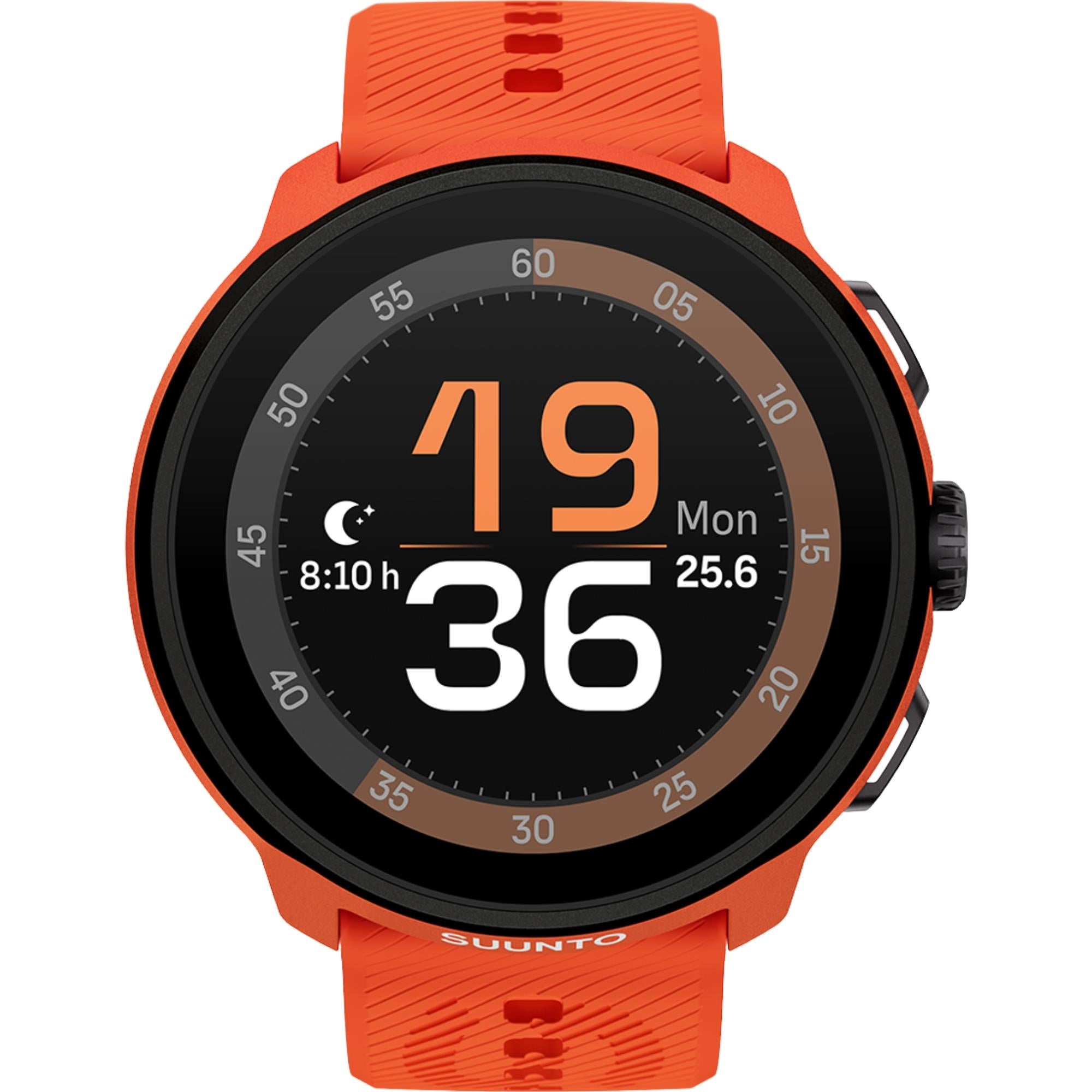 Suunto Run Coral Orange Digital Silicone Strap Unisex Smart Watch SS051275000