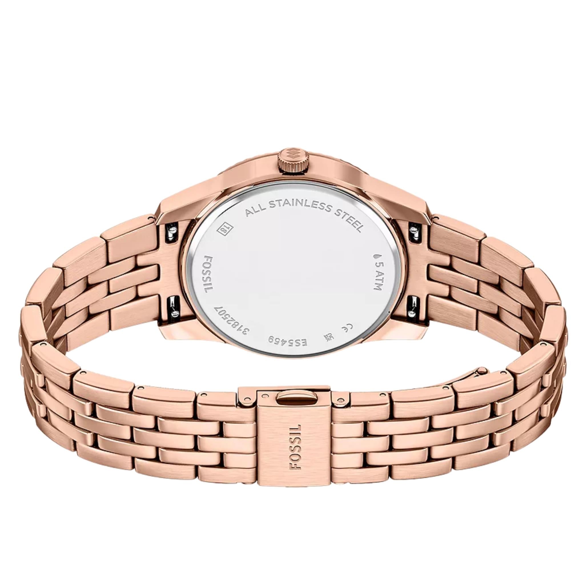 Fossil Scarlette Quartz Grey Dial Steel Strap Women's Watch ES5459