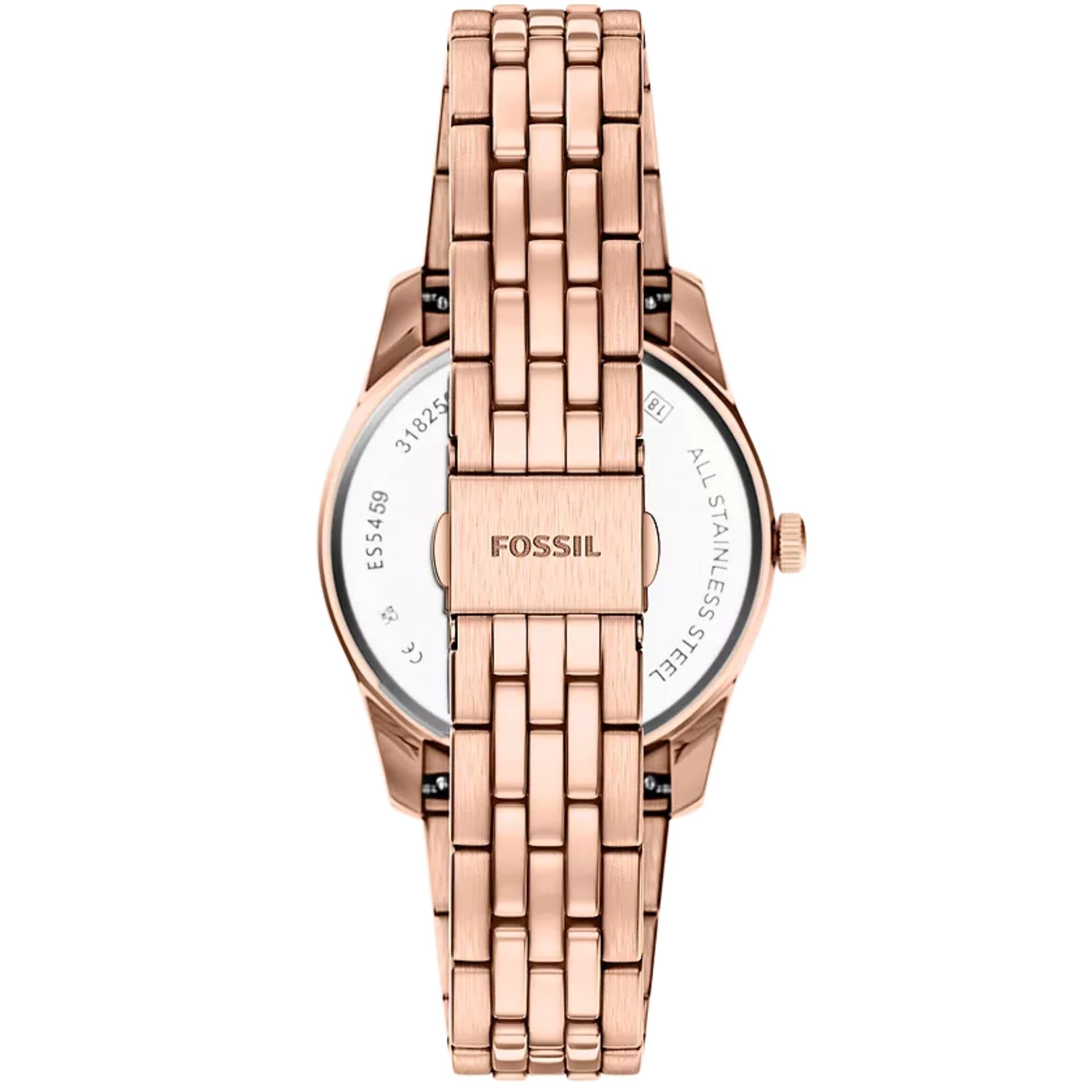 Fossil Scarlette Quartz Grey Dial Steel Strap Women's Watch ES5459