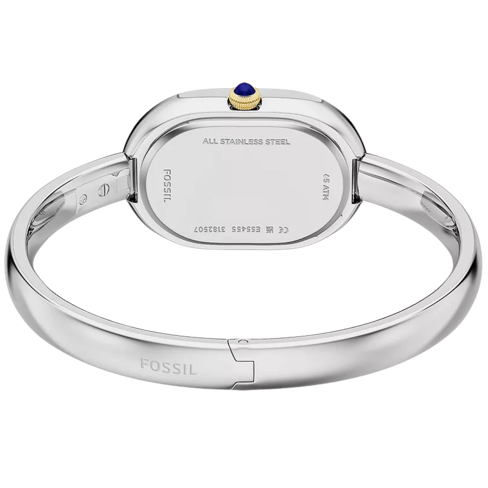 Fossil Sloan Quartz Mother of Pearl Dial Steel Strap Women's Bangle Watch ES5455