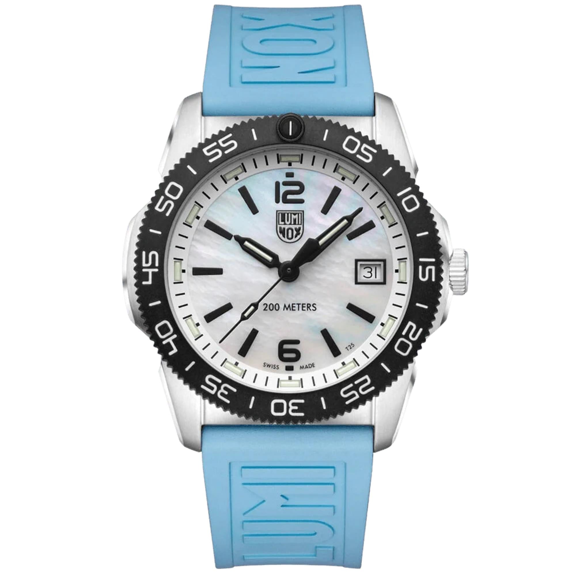Luminox Pacific Diver Ripple Mother Of Pearl Dial Rubber Watch XS.3124M