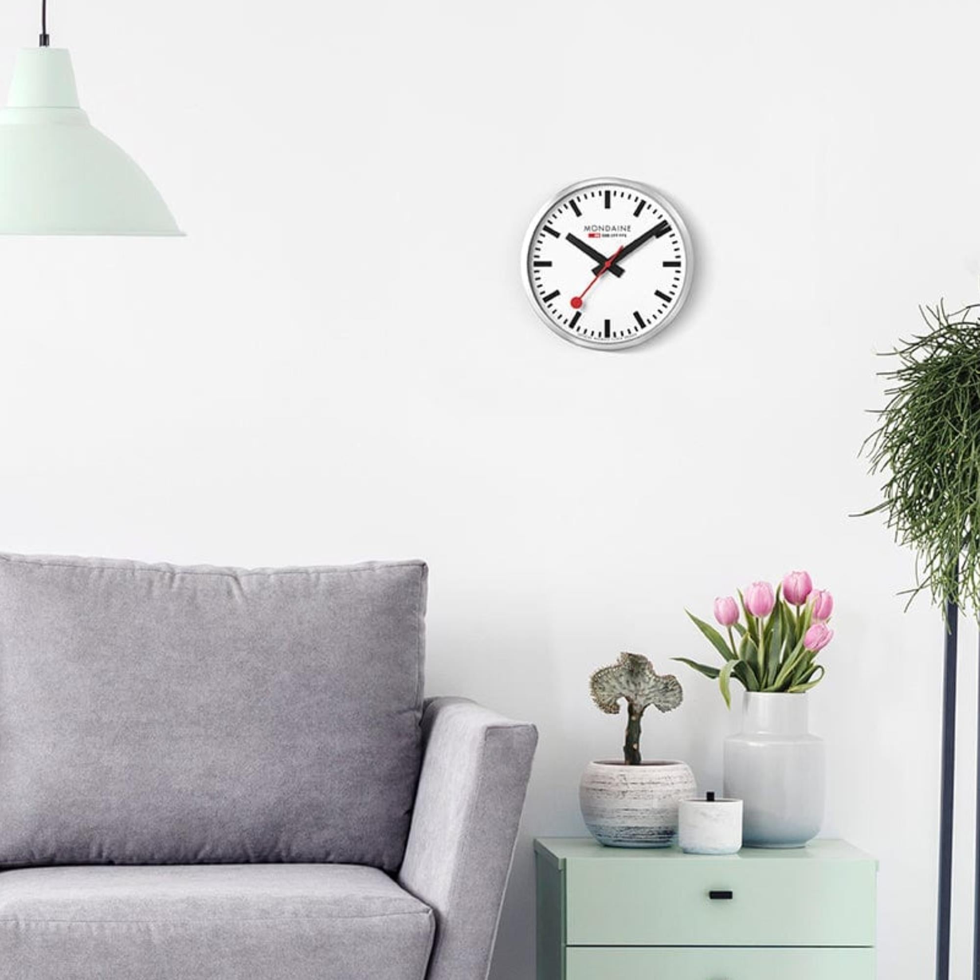 Mondaine Stop2Go 42mm White Dial Wifi Wall Clock MSM.25S11.1