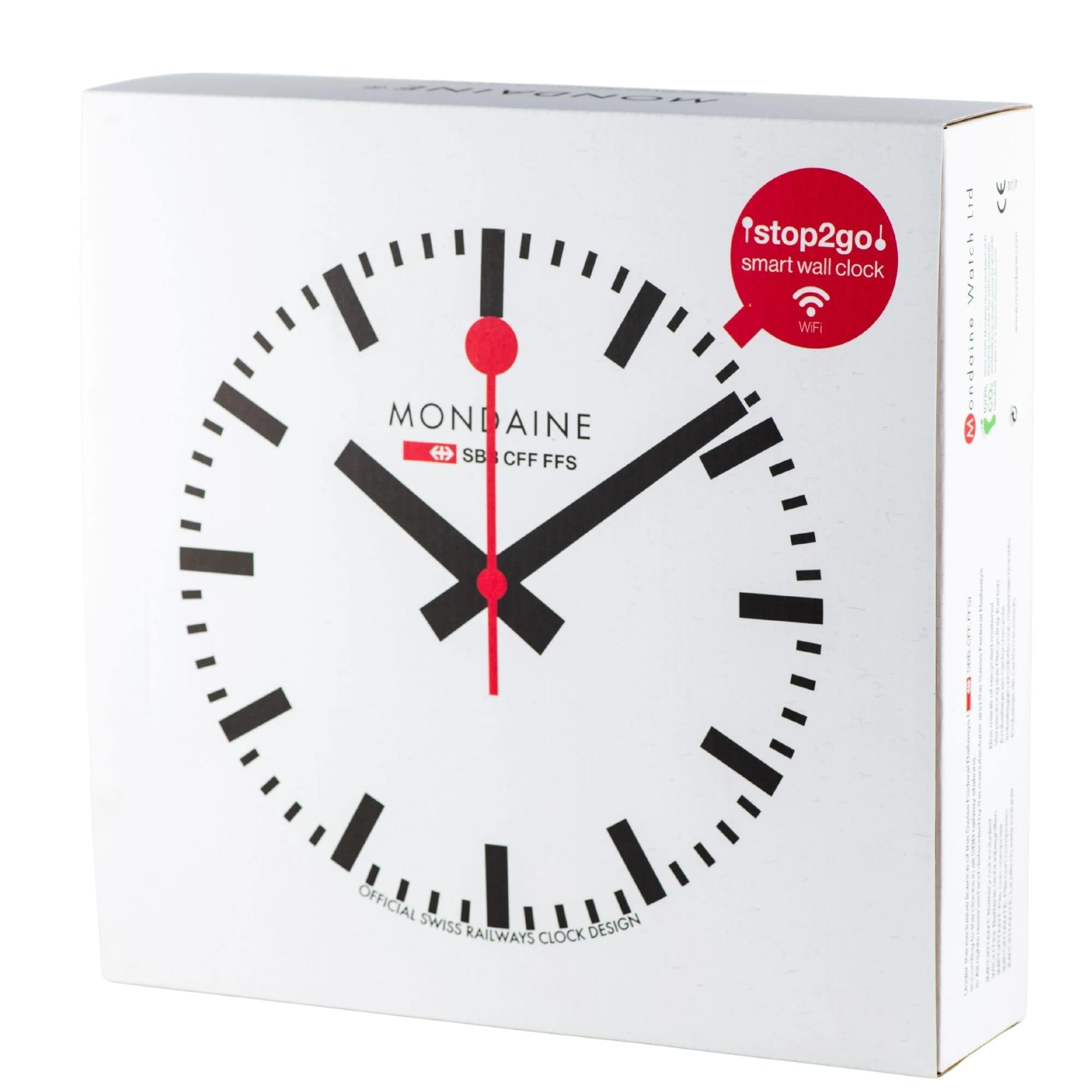 Mondaine Stop2Go 42mm White Dial Wifi Wall Clock MSM.25S11.1