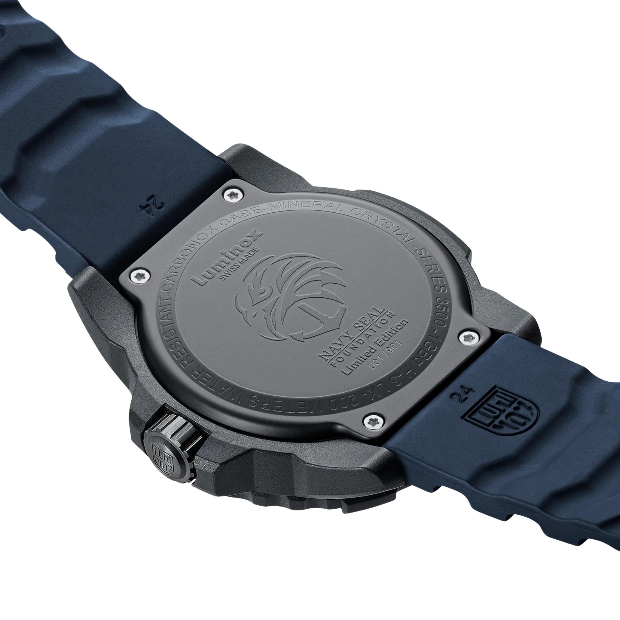 Luminox Navy Seal Foundation “The Guardian” Limited Edition Black Dial Rubber Strap Men's Watch XS.3505.NSF.N