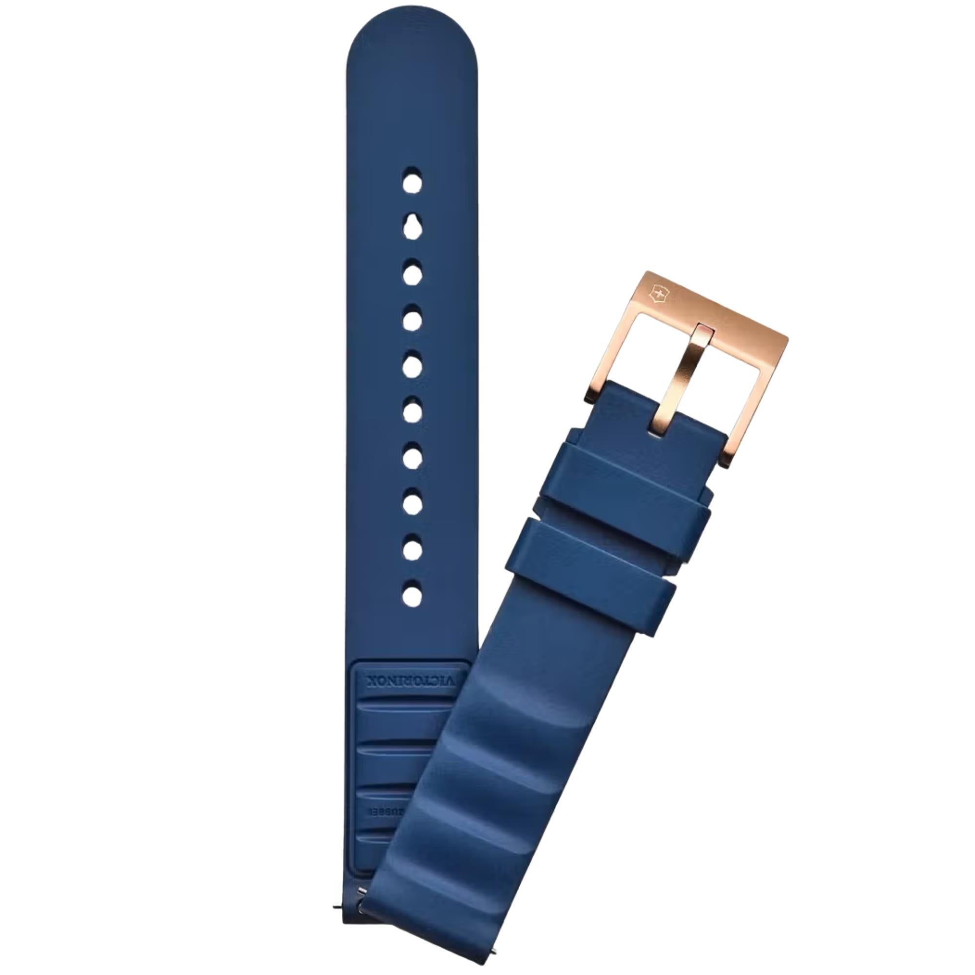 Victorinox Genuine Rubber 16mm Blue Small Watch Strap D2 V.60054