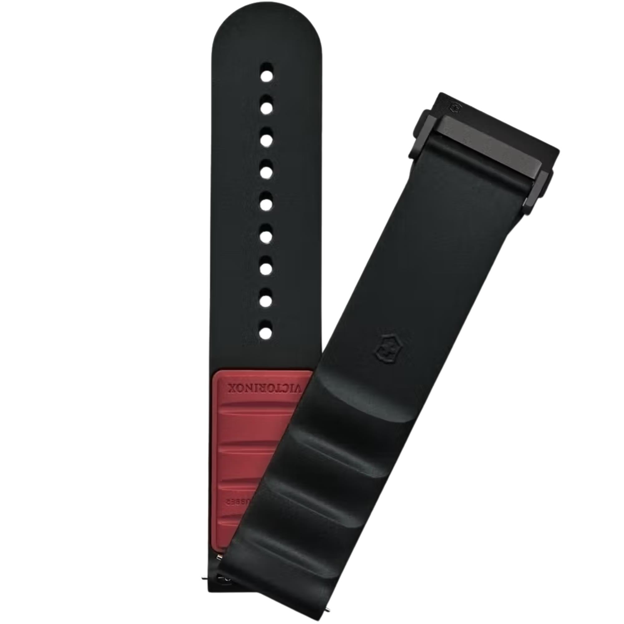 Victorinox Genuine Rubber 21mm Black Watch Strap D2-DC V.60056