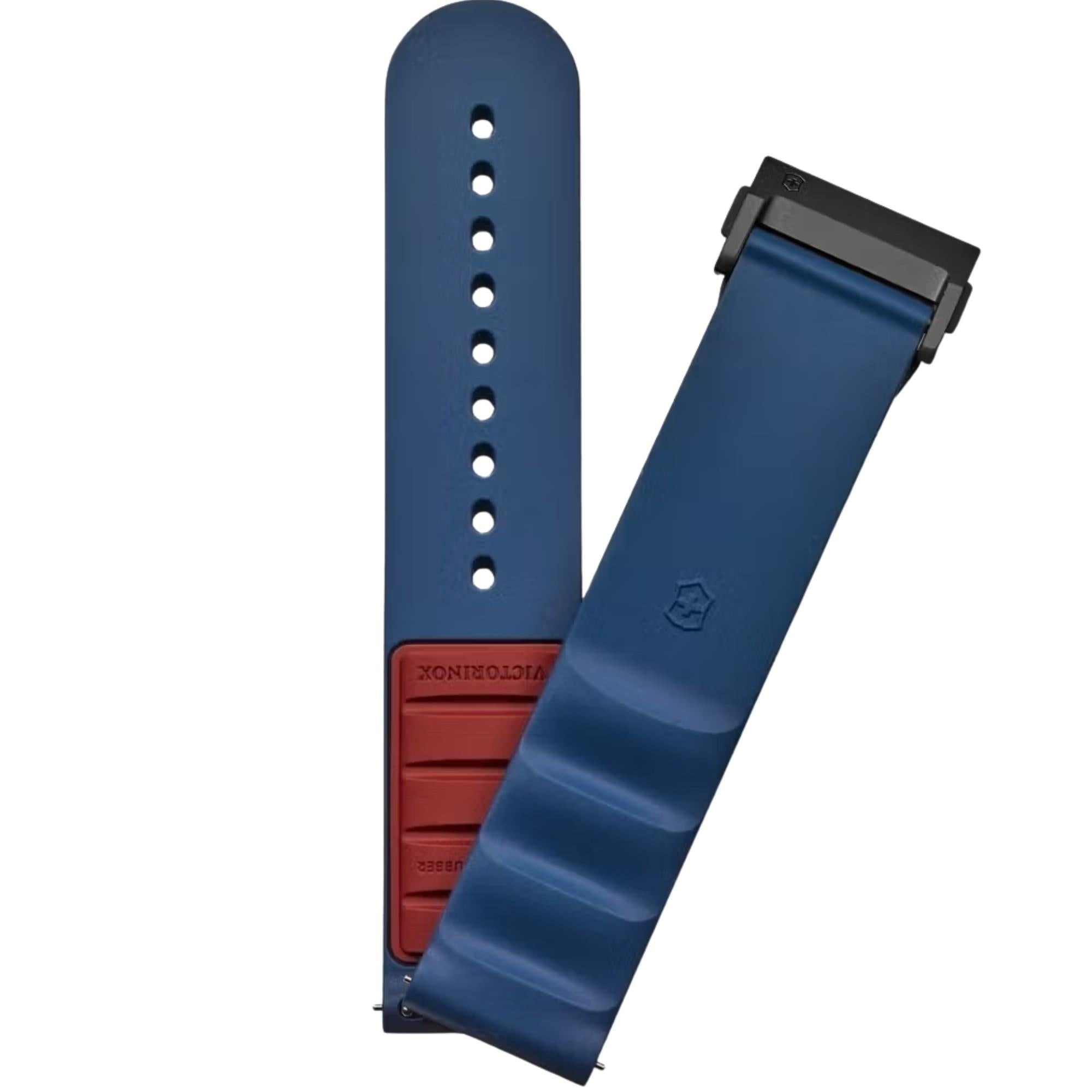 Victorinox Genuine Rubber 21mm Blue Watch Strap D2-DC V.60058