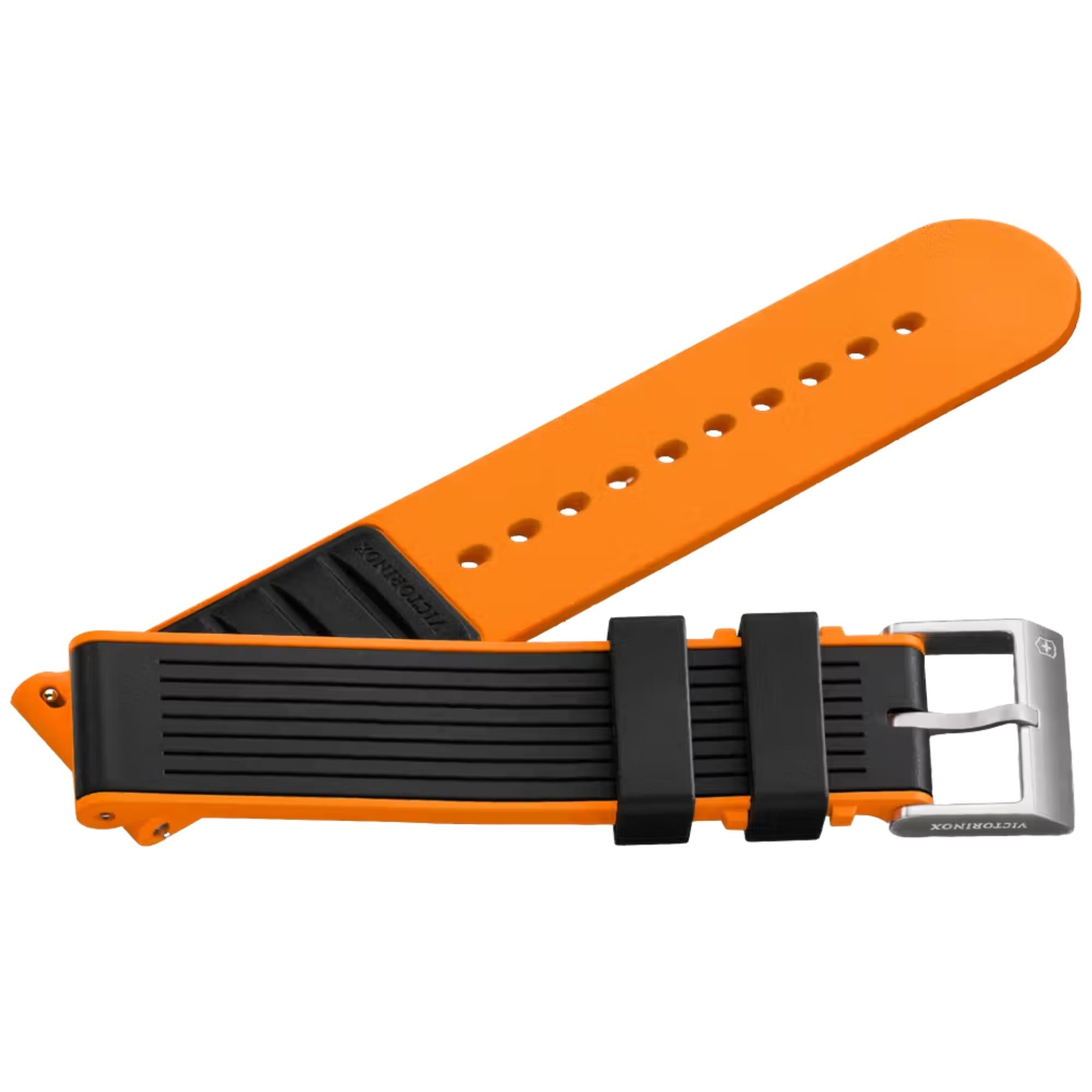 Victorinox Genuine Rubber 21mm Black Watch Strap D4 V.60067