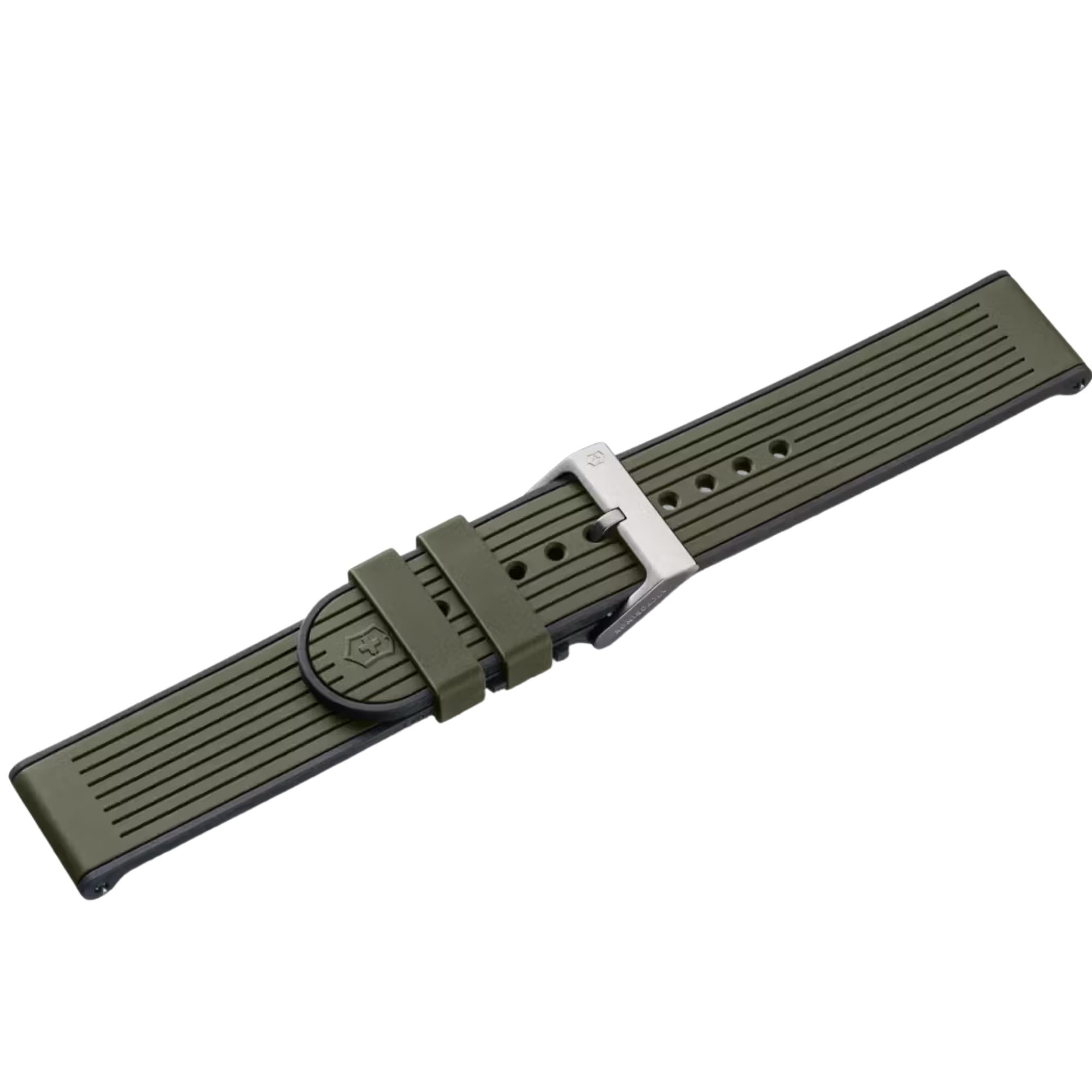 Victorinox Genuine Rubber 21mm Green Watch Strap D4 V.60069