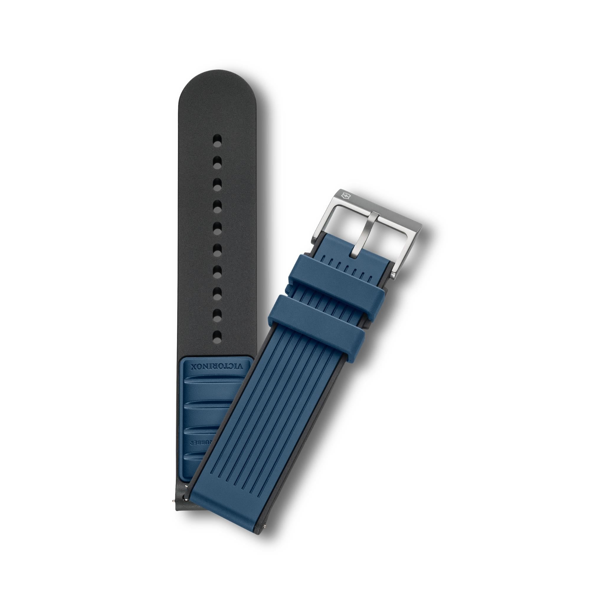 Victorinox Genuine Rubber 21mm Blue Watch Strap D4 V.60070