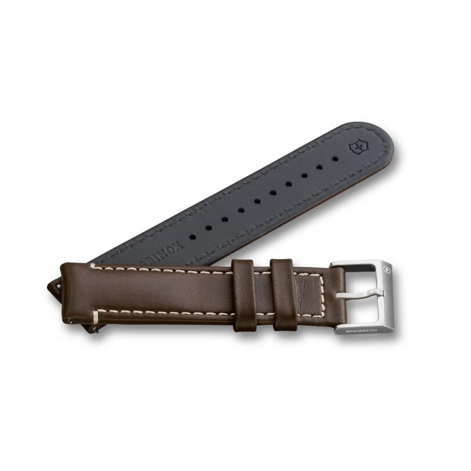 Victorinox Genuine Leather 21mm Brown Watch Strap D2 V.60064