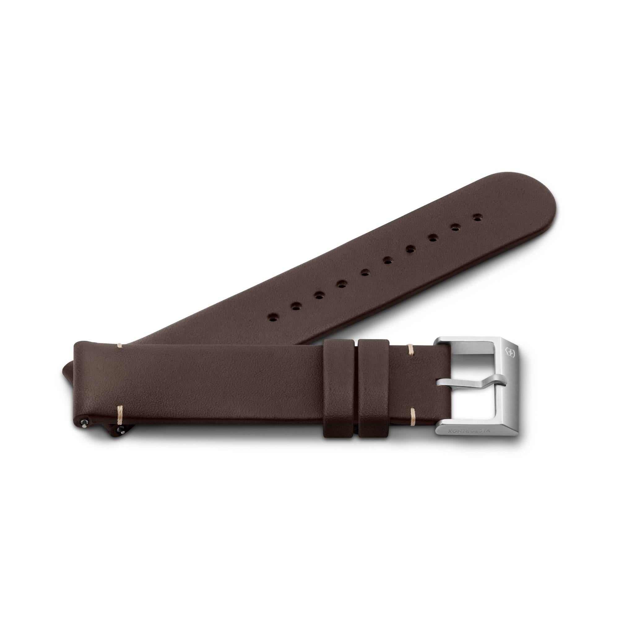 Victorinox Genuine Leather 21mm Brown Watch Strap D1 V.60037