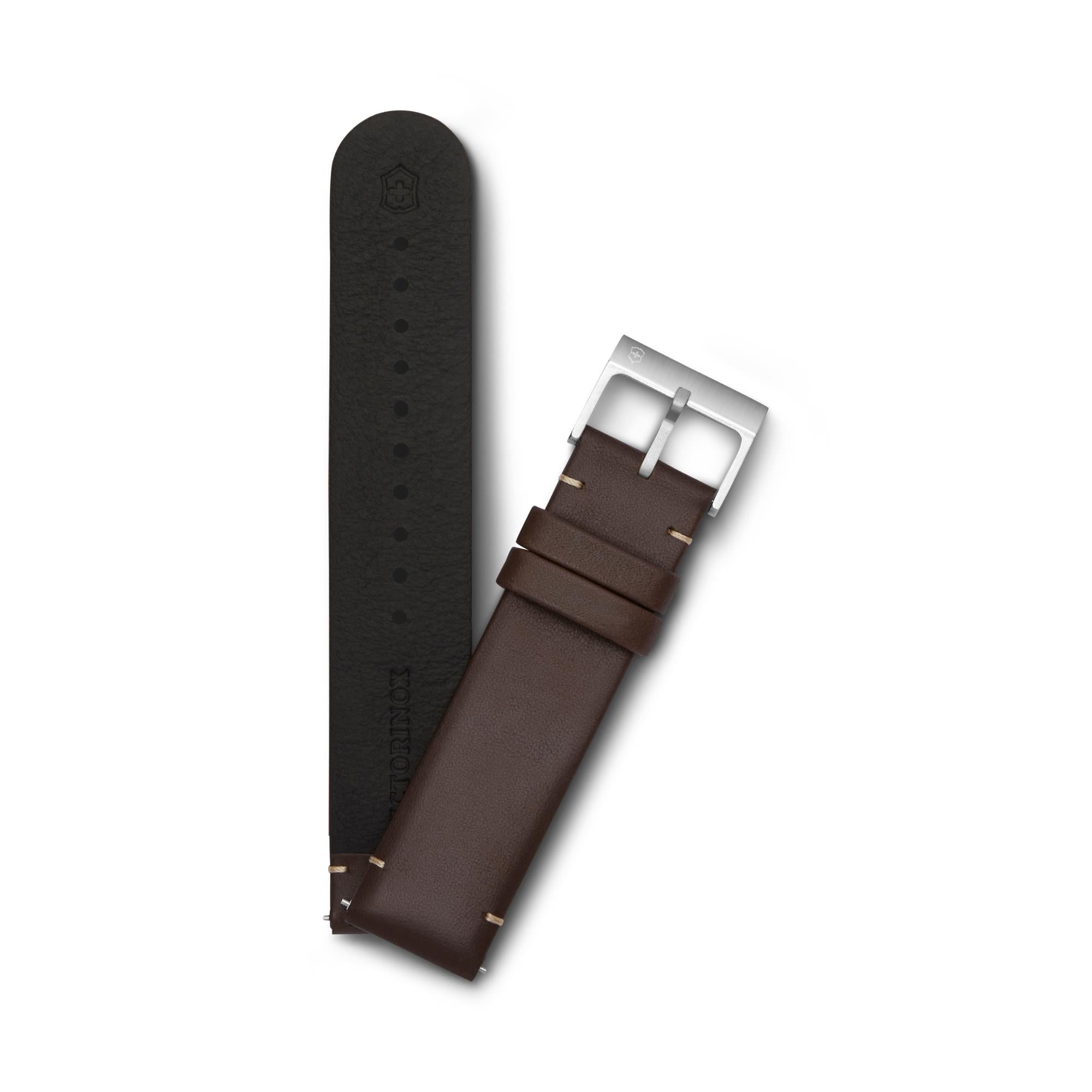Victorinox Genuine Leather 21mm Brown Watch Strap D1 V.60037