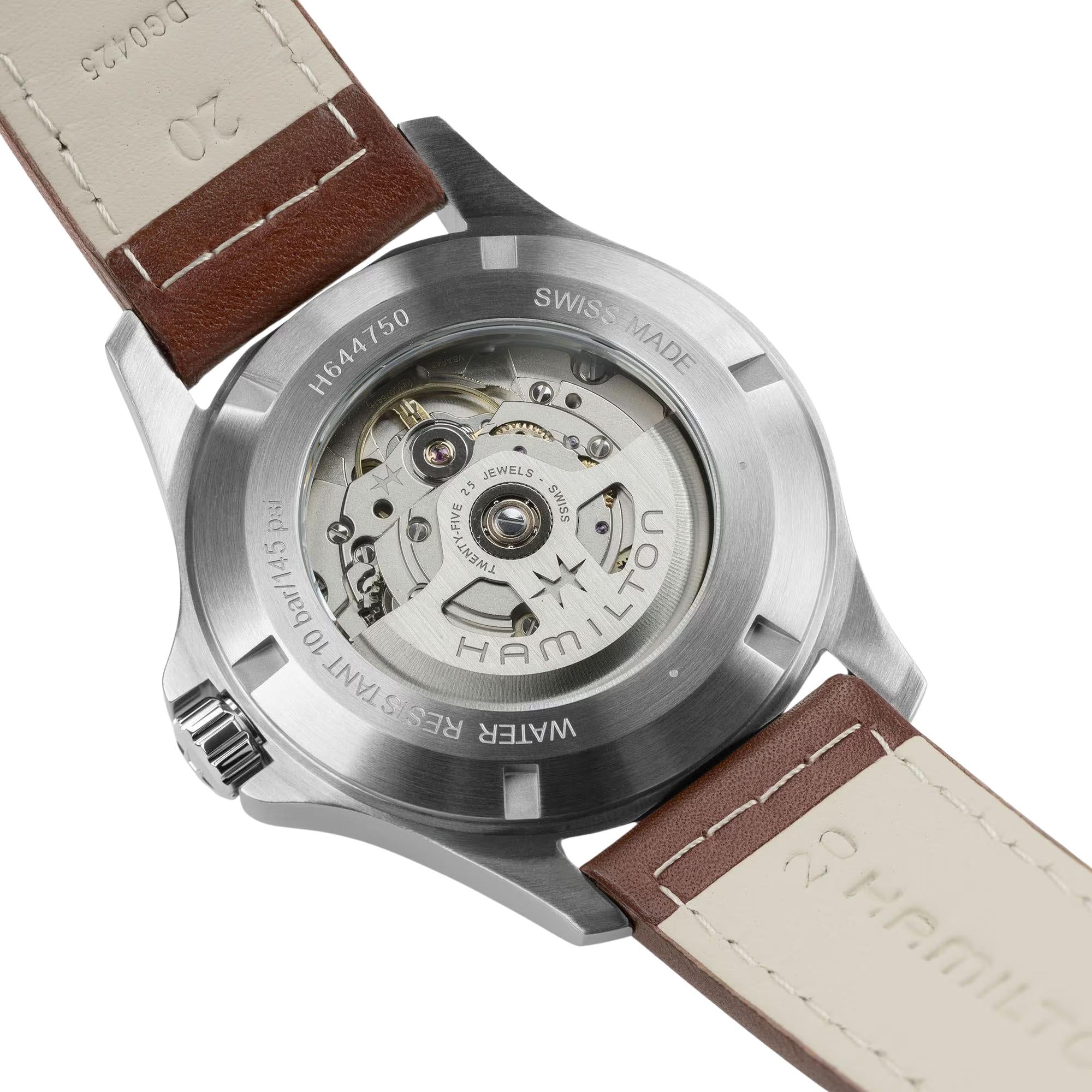 Hamilton Khaki Field 40mm Black Dial Leather Mens Automatic Watch H64475531