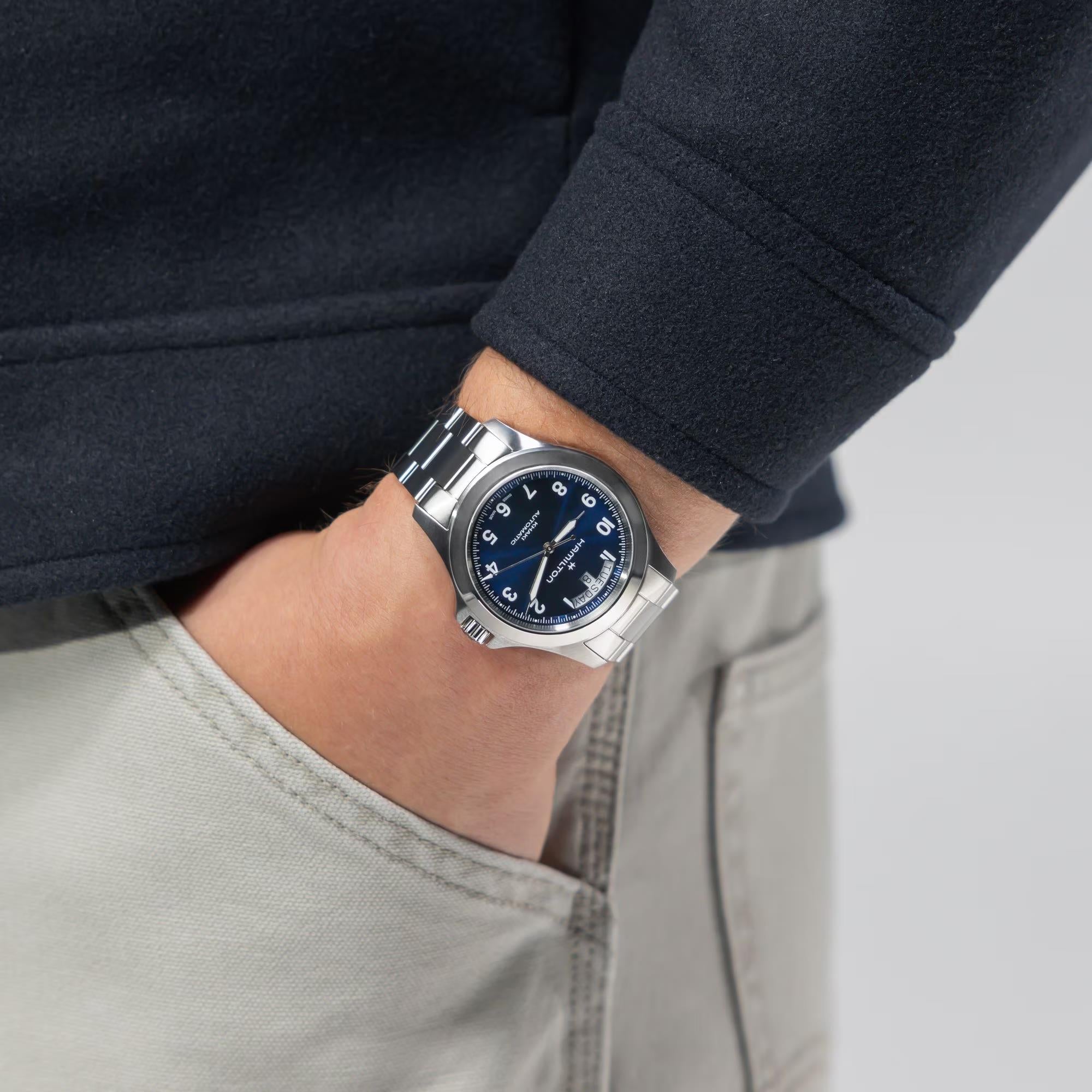 Hamilton Khaki Field 40mm Blue Steel Mens Automatic Watch H64475140